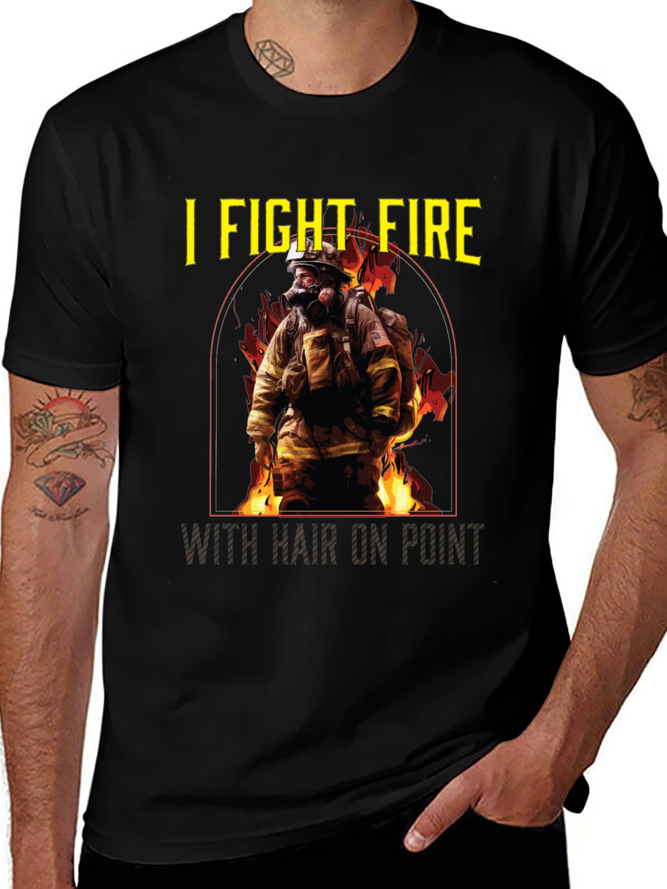 Variant 13 of I Fight Fire, Hair On Point T-Shirt