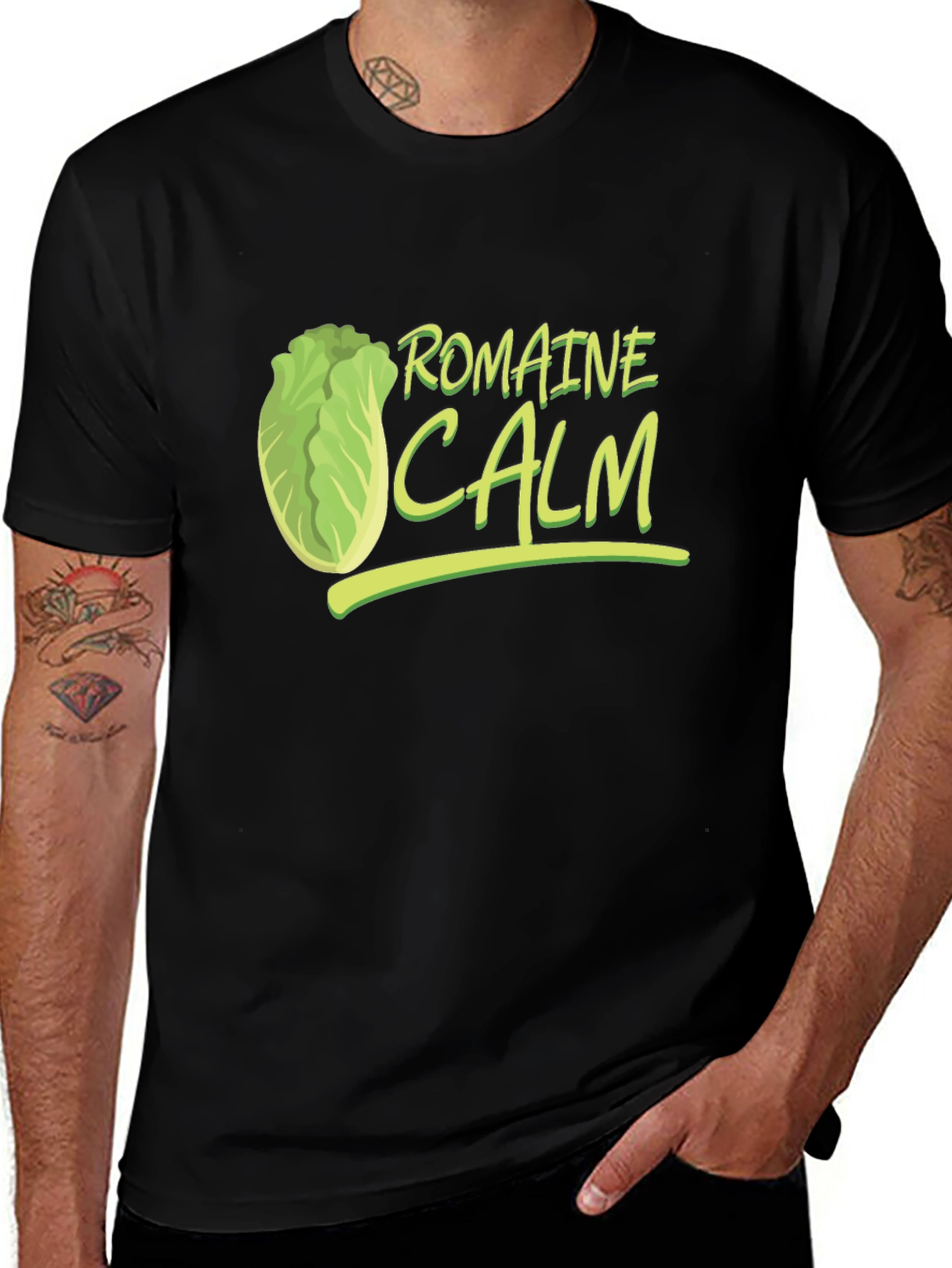 Romaine Calm Funny Lettuce Graphic Tee