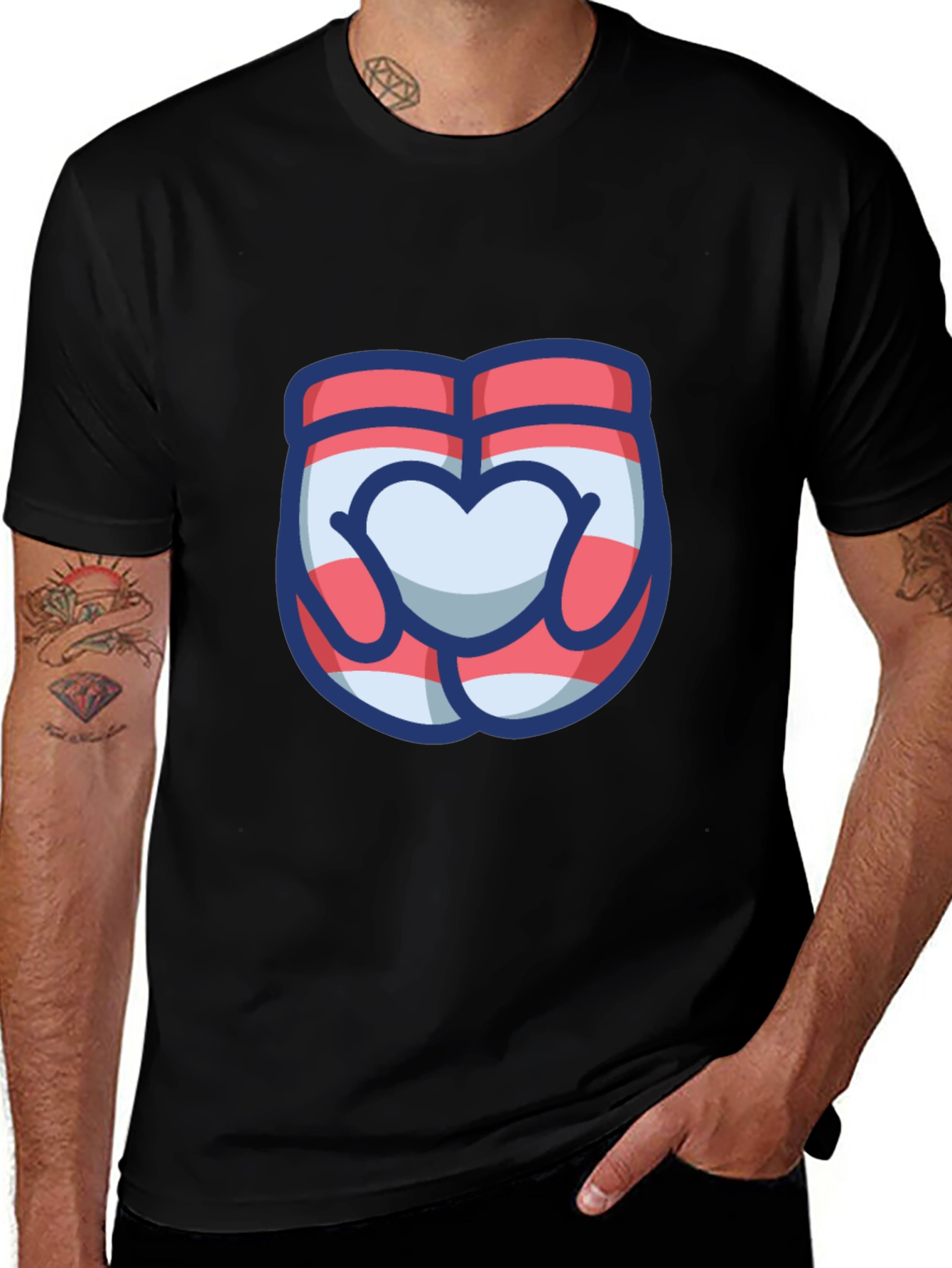 Variant 4 of Heart Hands Graphic Tee - Cute & Stylish