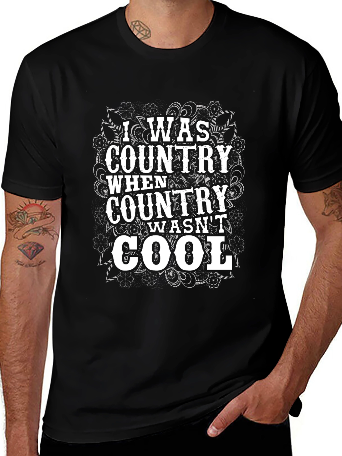 Variant 6 of Country Music Fan T-Shirt - I Was Country When It Wasn't Cool