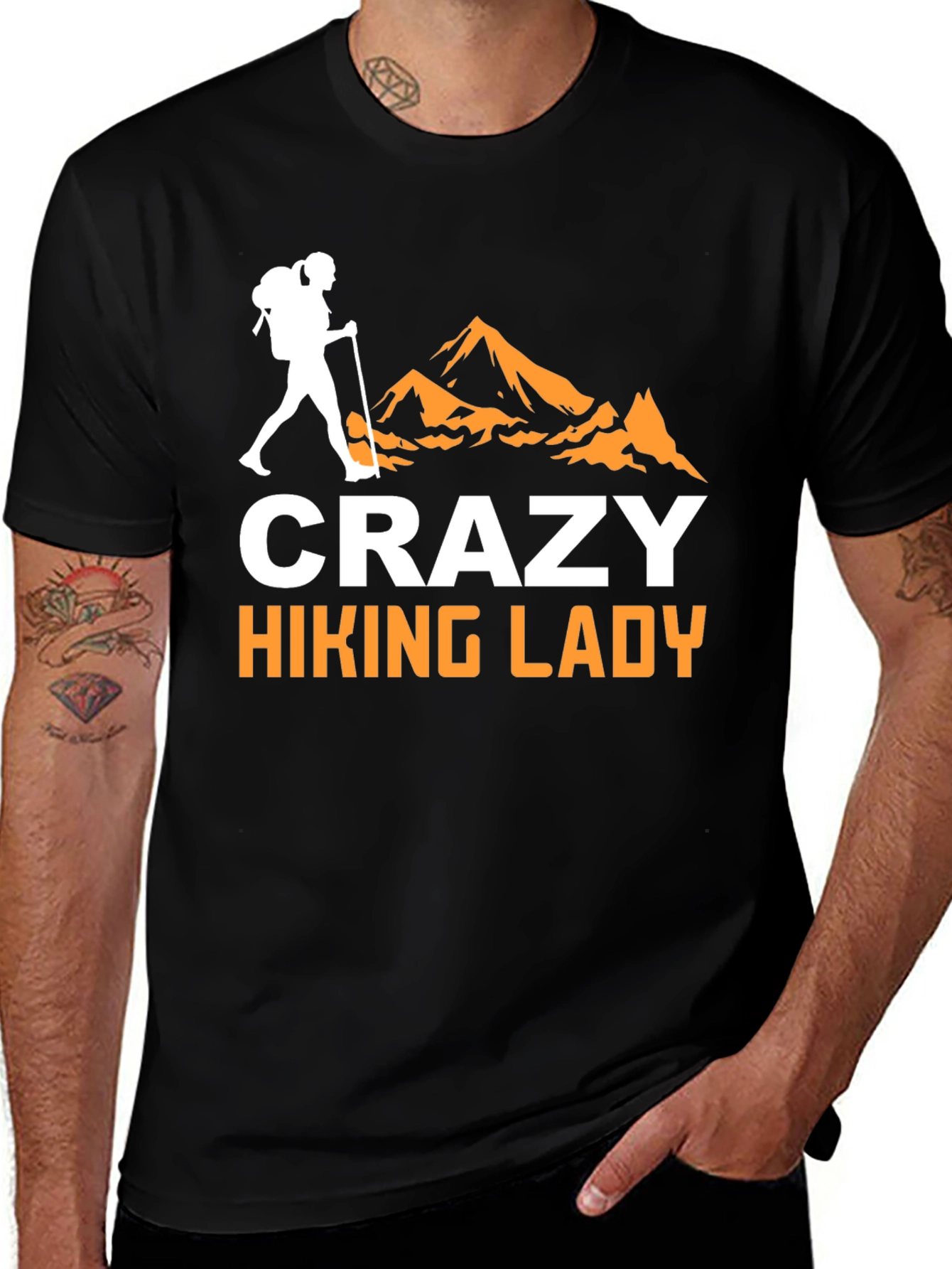Variant 6 of Crazy Hiking Lady Graphic Tee