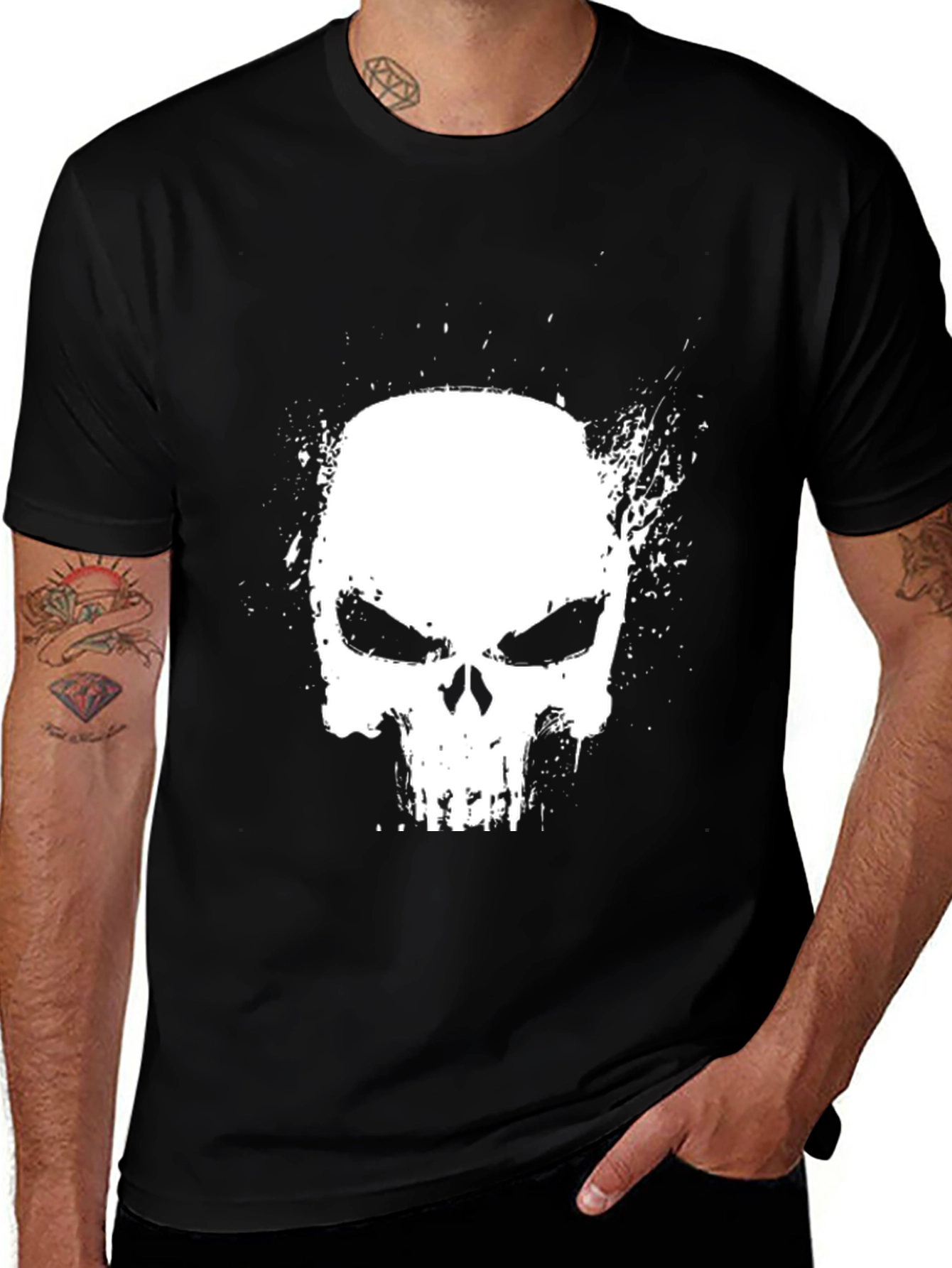 Variant 21 of Skull Graphic Black T-Shirt