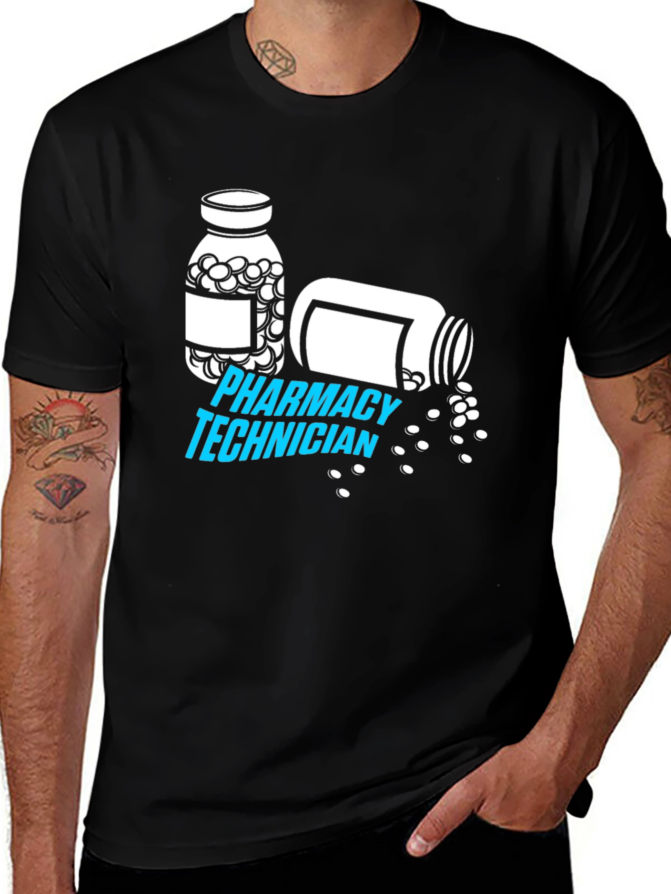 Pharmacy Technician T-Shirt - Pill Bottle Graphic