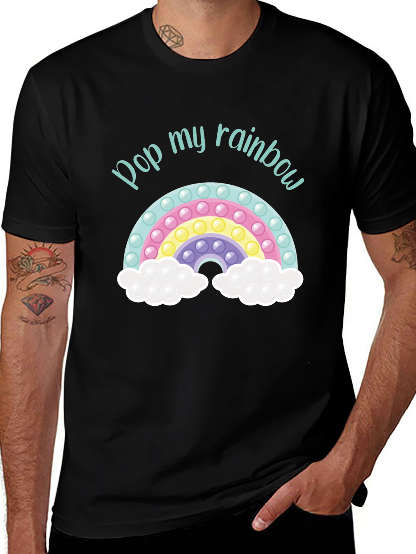 Variant 18 of Pop My Rainbow Bubble T-Shirt - Novelty Design