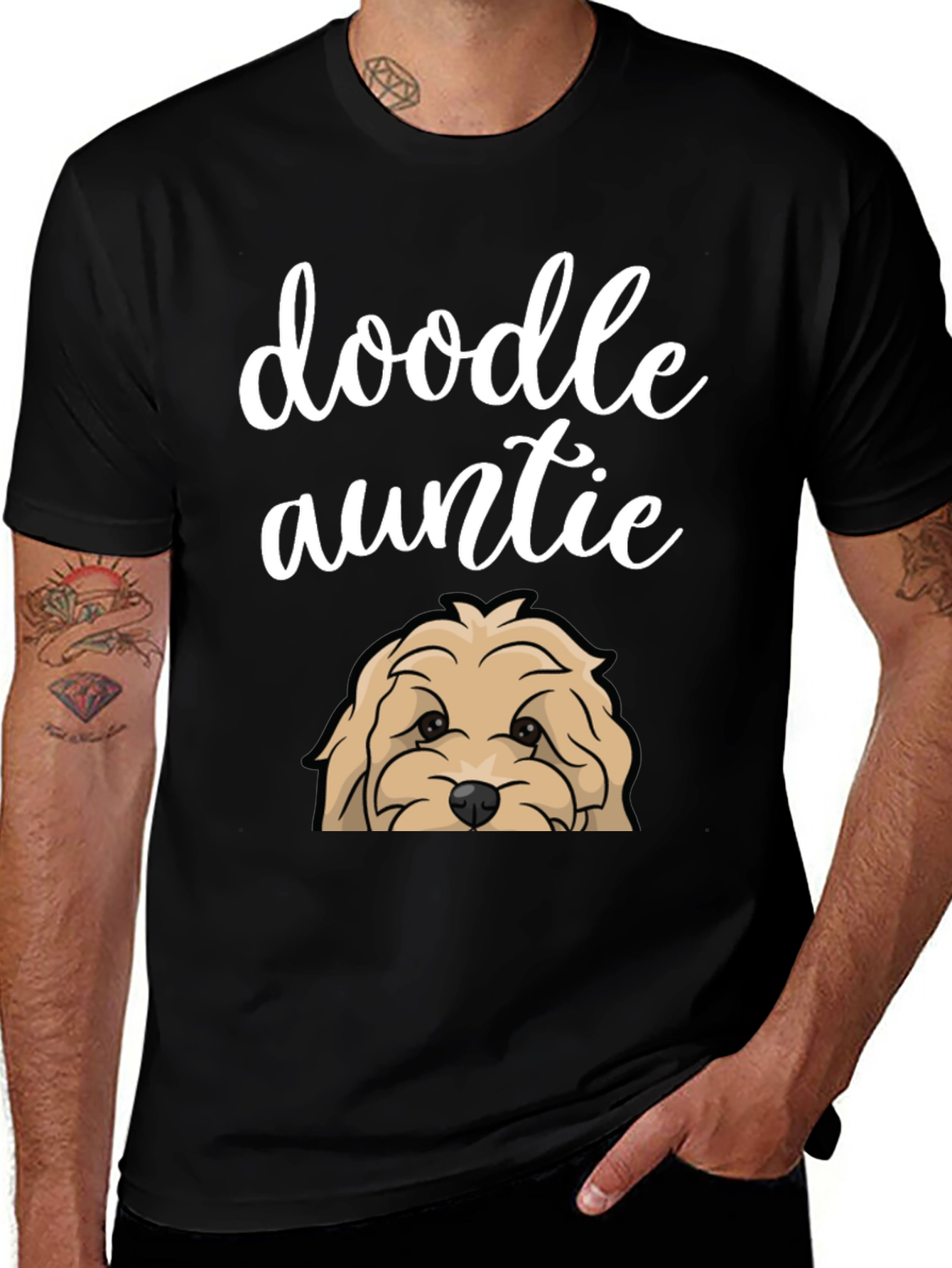 Variant 15 of Doodle Auntie T-Shirt - Cute Dog Lover Tee