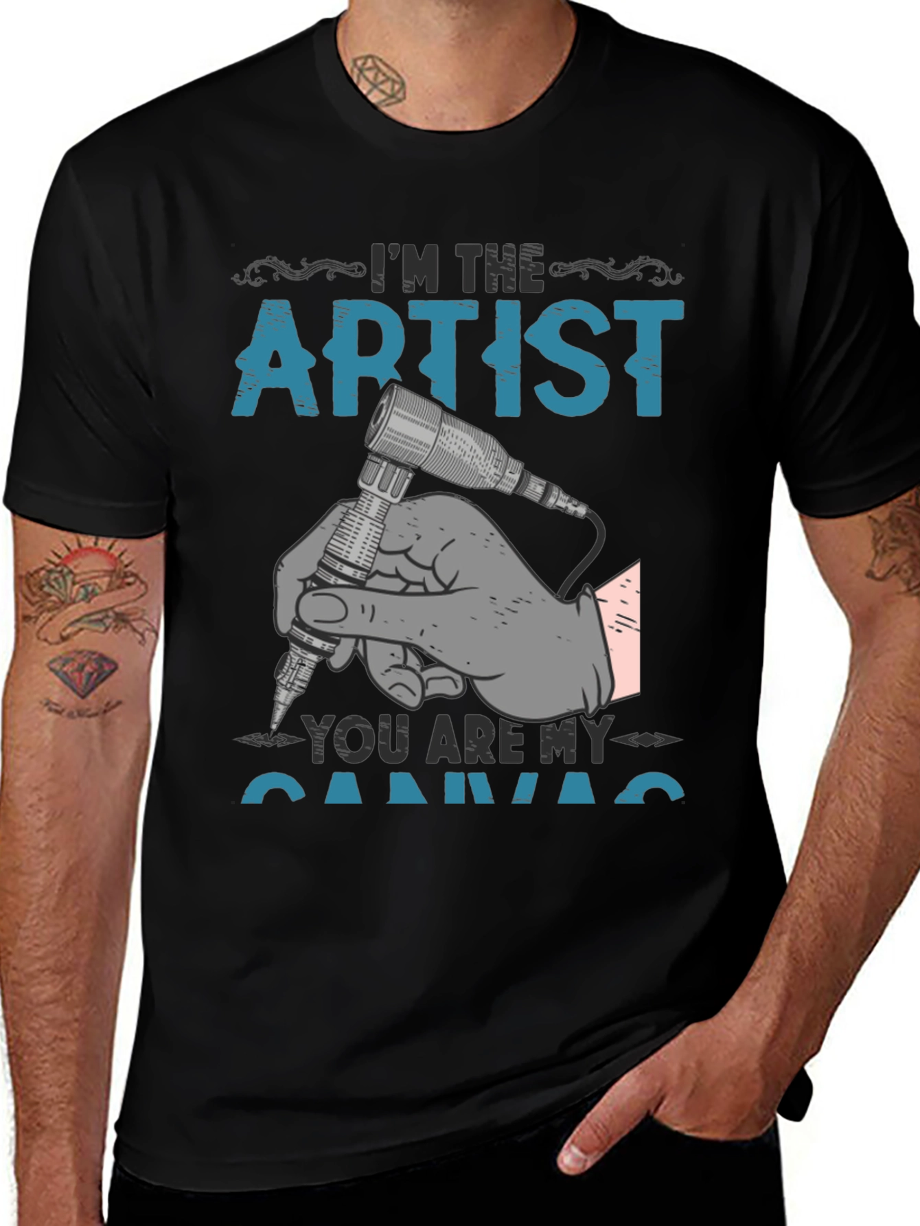 Variant 10 of Artist Canvas Graphic T-Shirt - Tattoo Style
