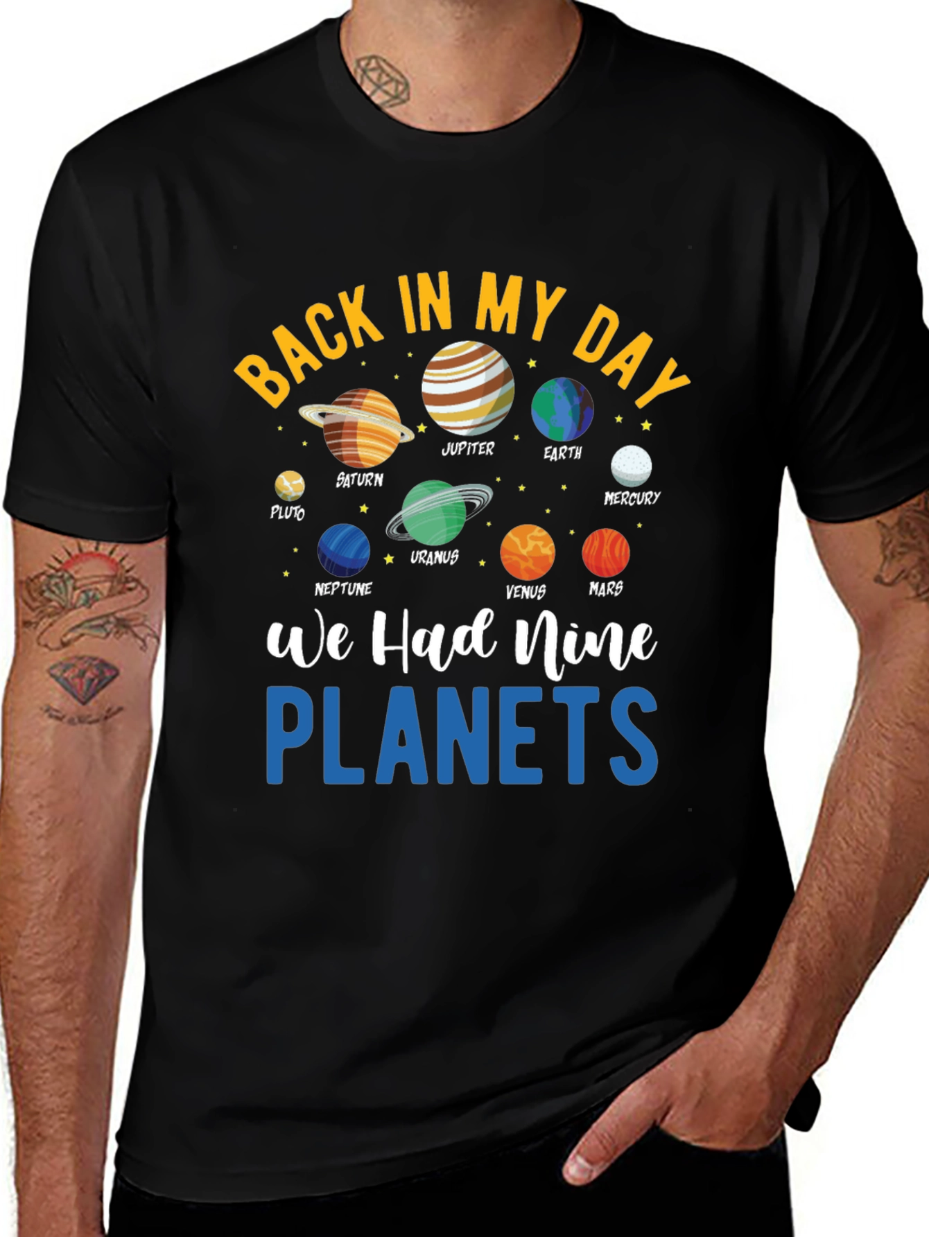 Variant 6 of Nine Planets T-Shirt: Retro Space Design