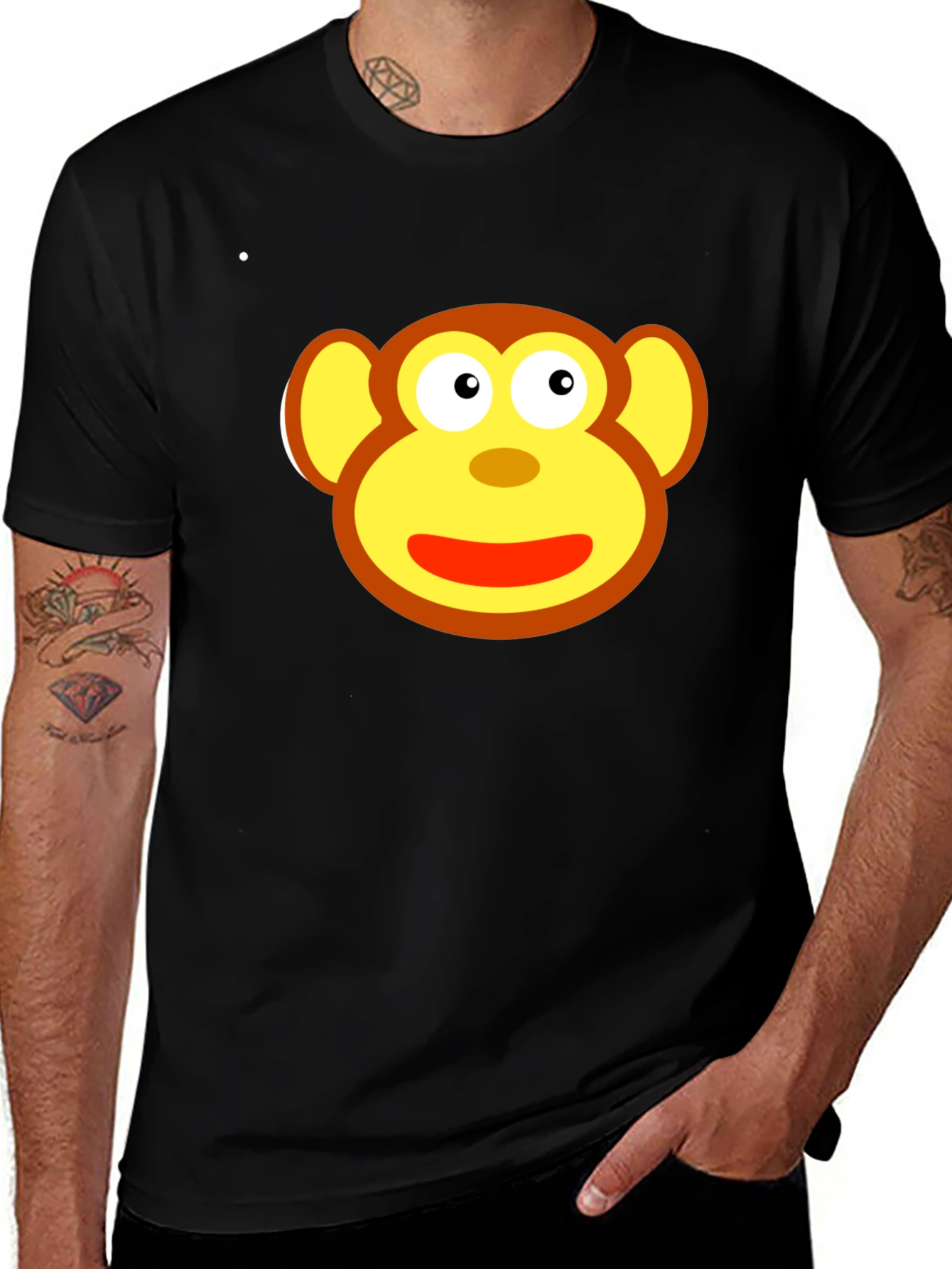 Variant 13 of Monkey Face Graphic Tee - Fun & Playful Design