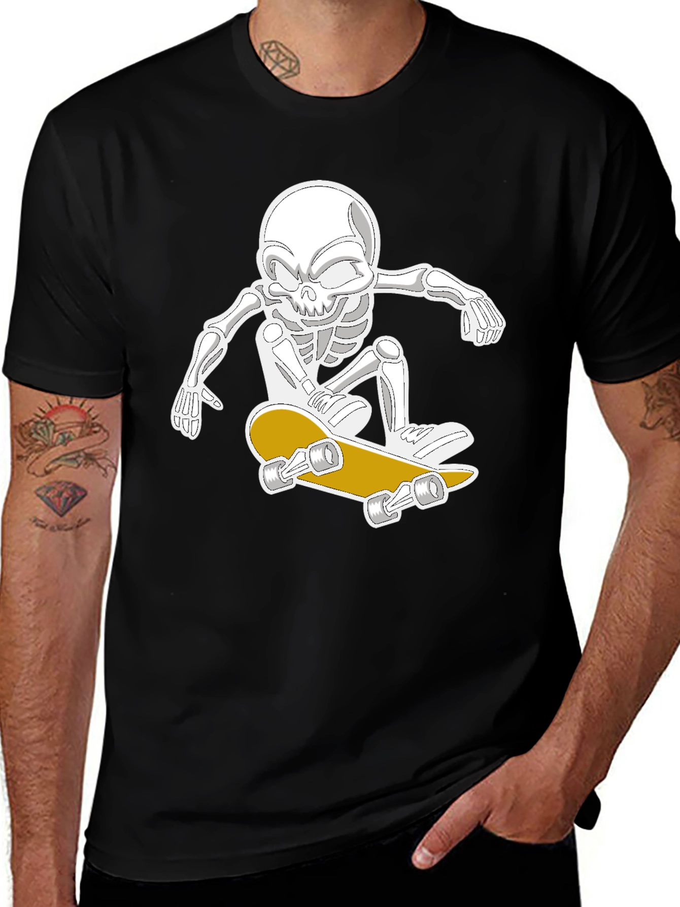 Variant 29 of Skeleton Skateboarder Graphic Tee