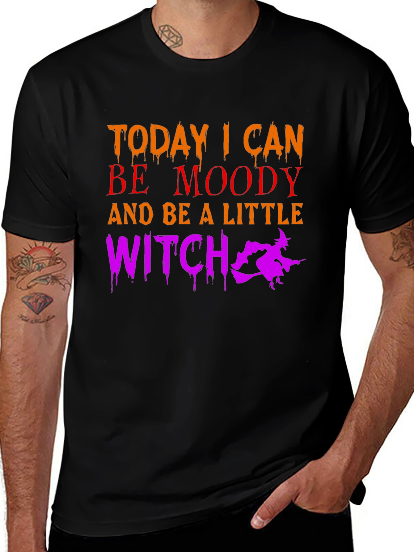 Black Moody Witch Halloween T-Shirt main image