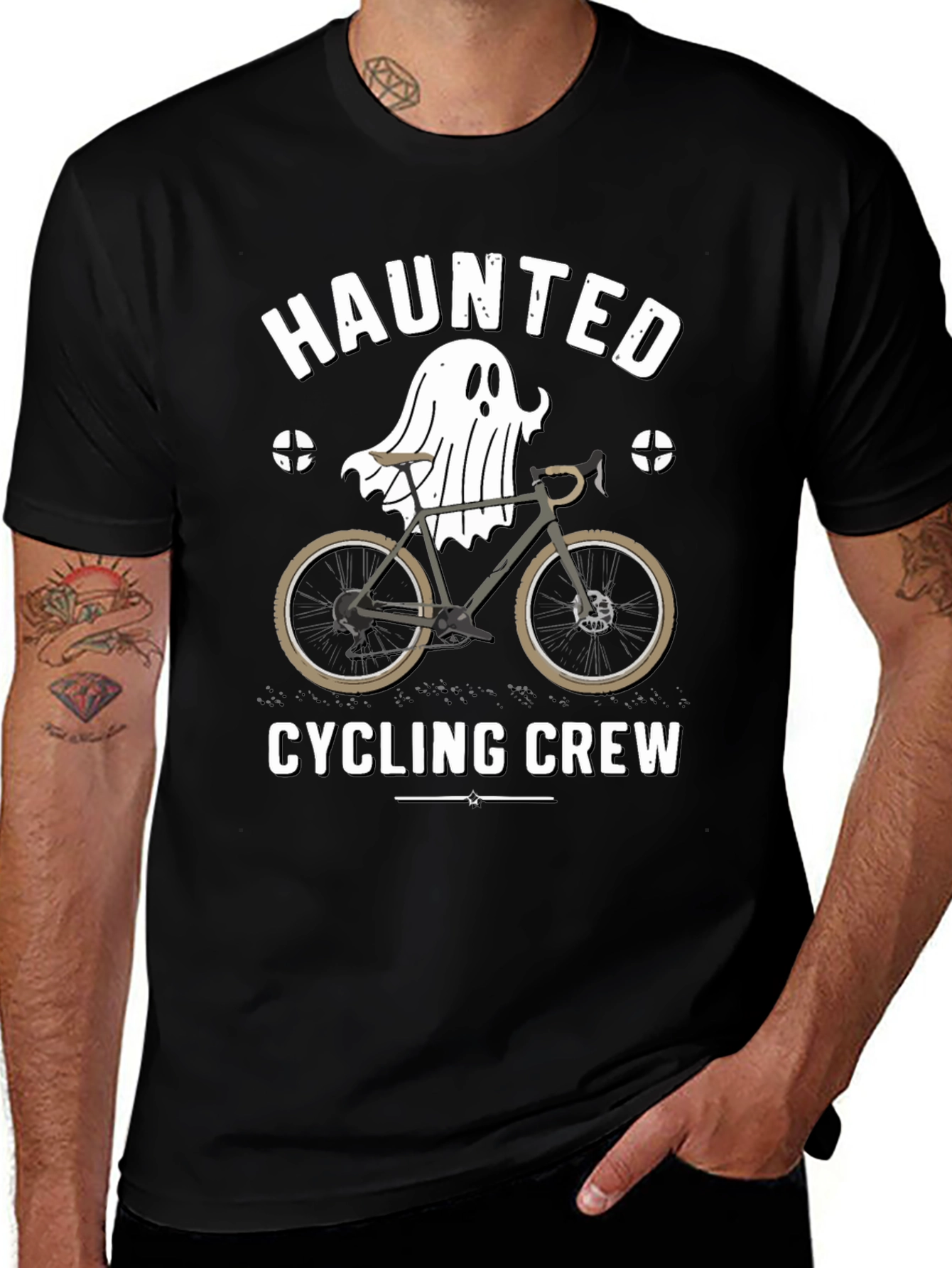 Variant 23 of Haunted Cycling Crew Black T-Shirt