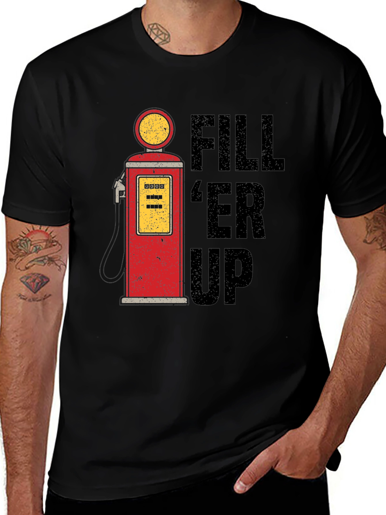 Variant 15 of Retro "Fill 'Er Up" Gas Pump Graphic T-Shirt