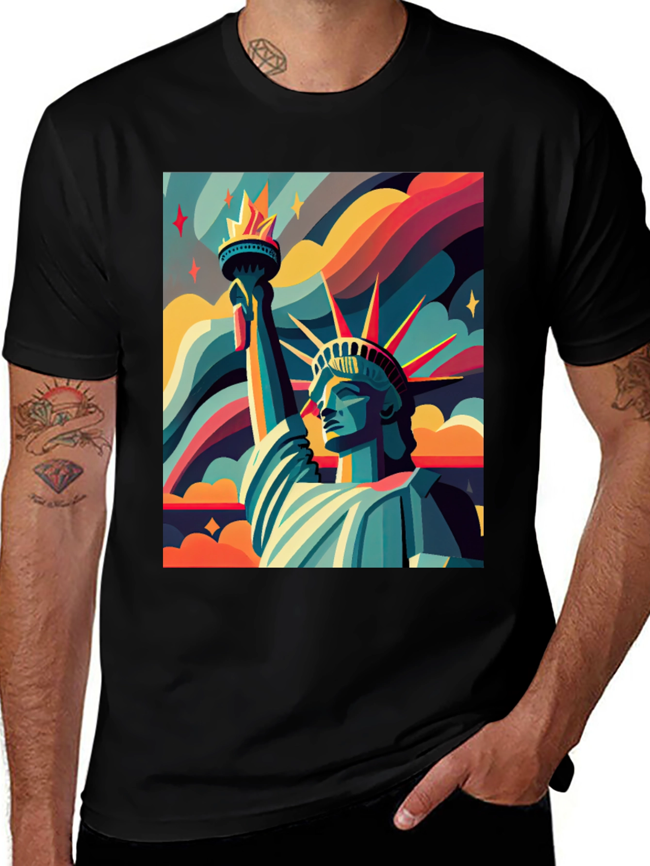 Statue of Liberty Graphic Tee - Patriotic USA Shirt