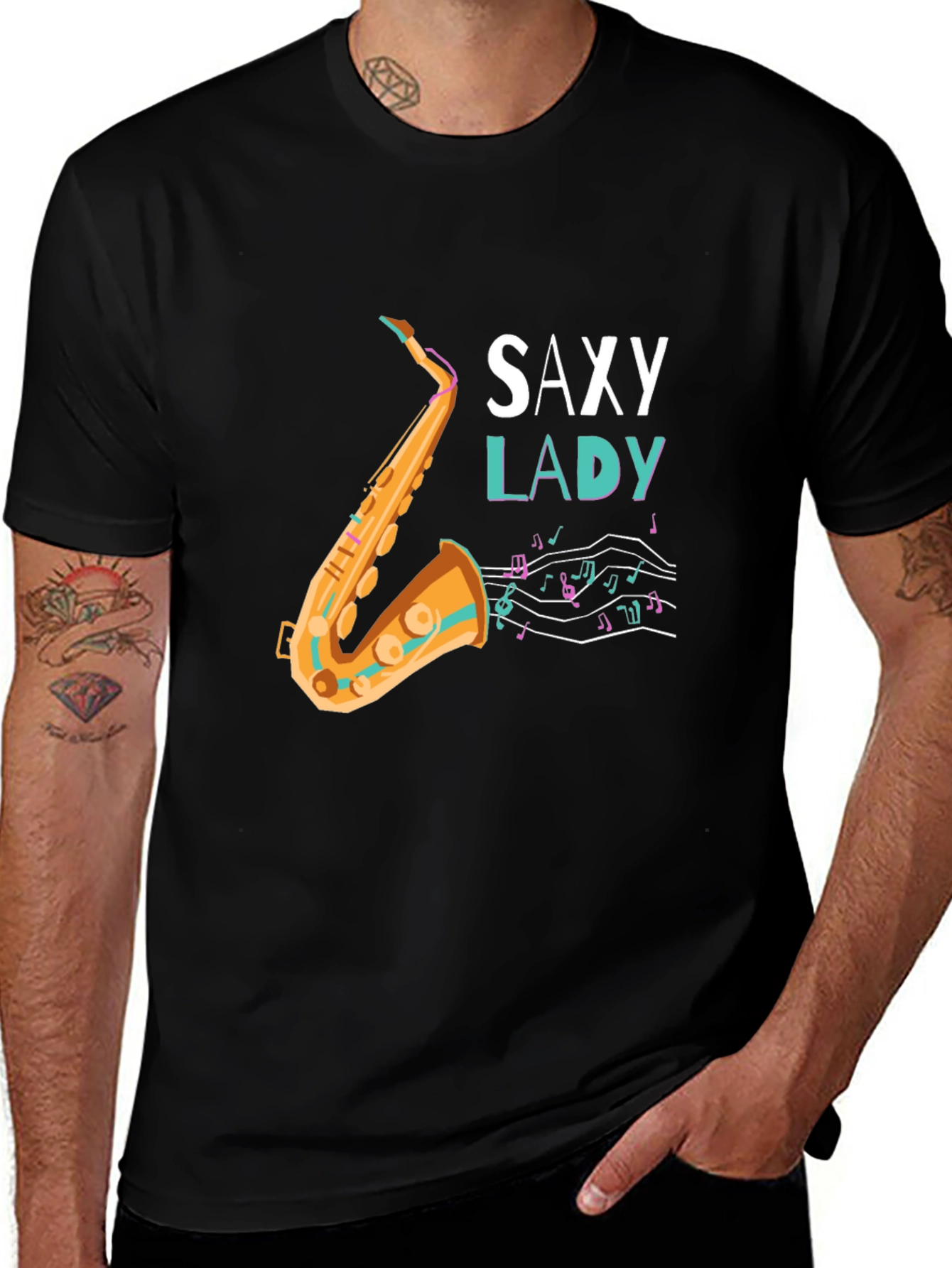 Variant 6 of Saxy Lady Graphic Tee - Music Lover's T-Shirt