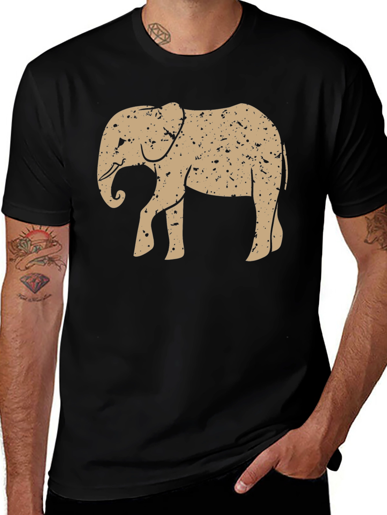Variant 8 of Elephant Graphic Print T-Shirt - Stylish Casual Tee