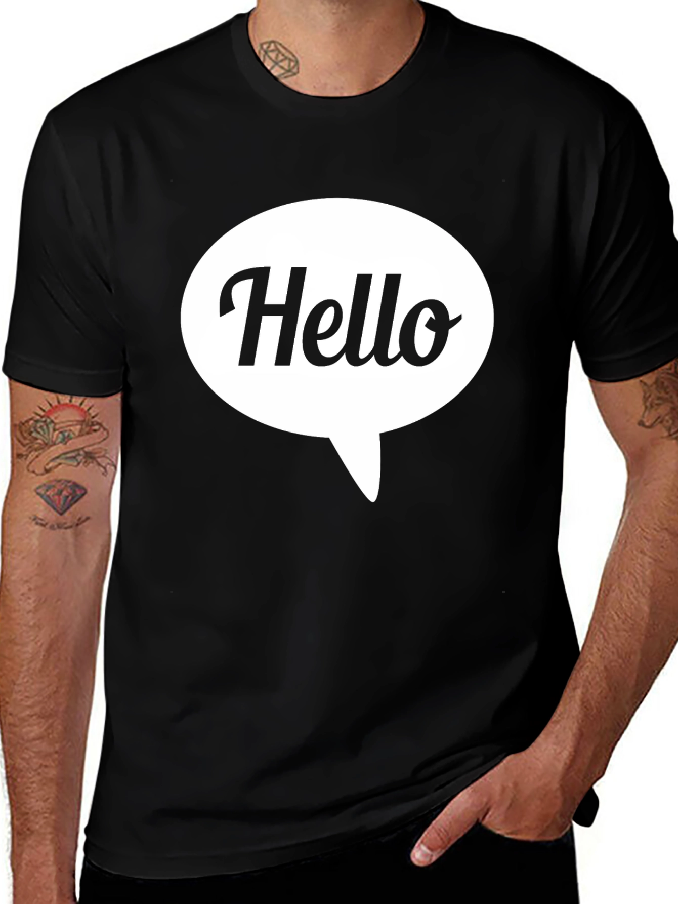 Variant 2 of Hello Speech Bubble Graphic Tee - Casual Comfort