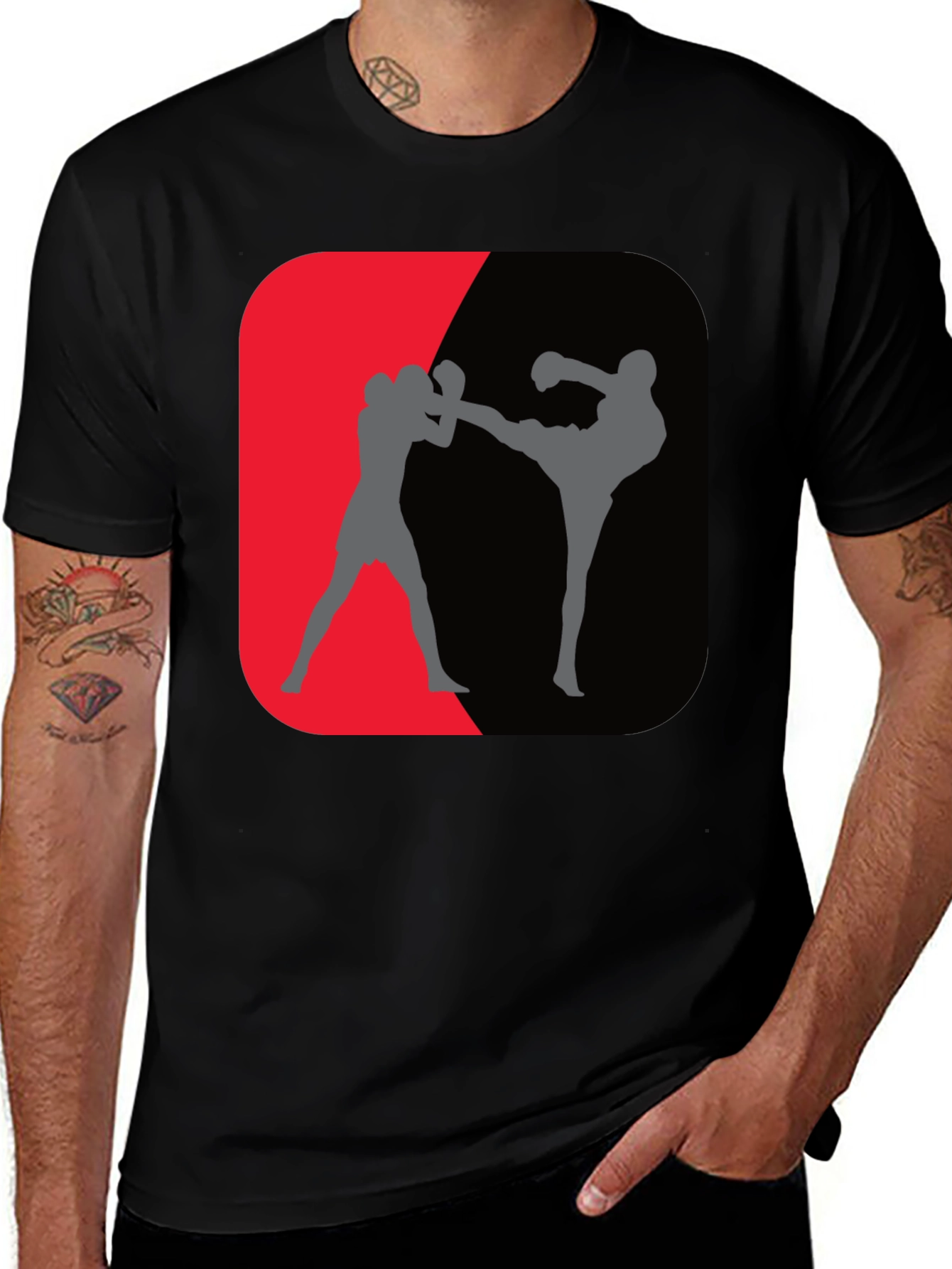 Variant 13 of Combat Sports Graphic Tee - Kickboxing Design