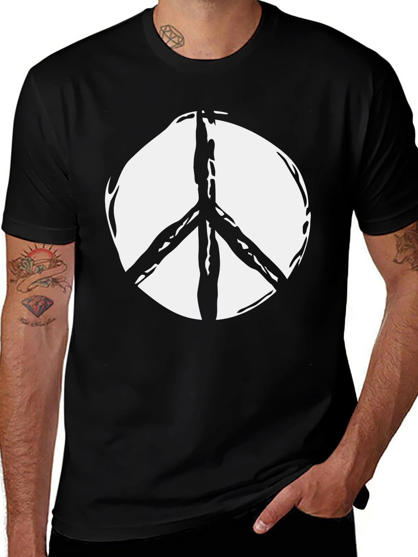 Variant 24 of Peace Sign Black T-Shirt