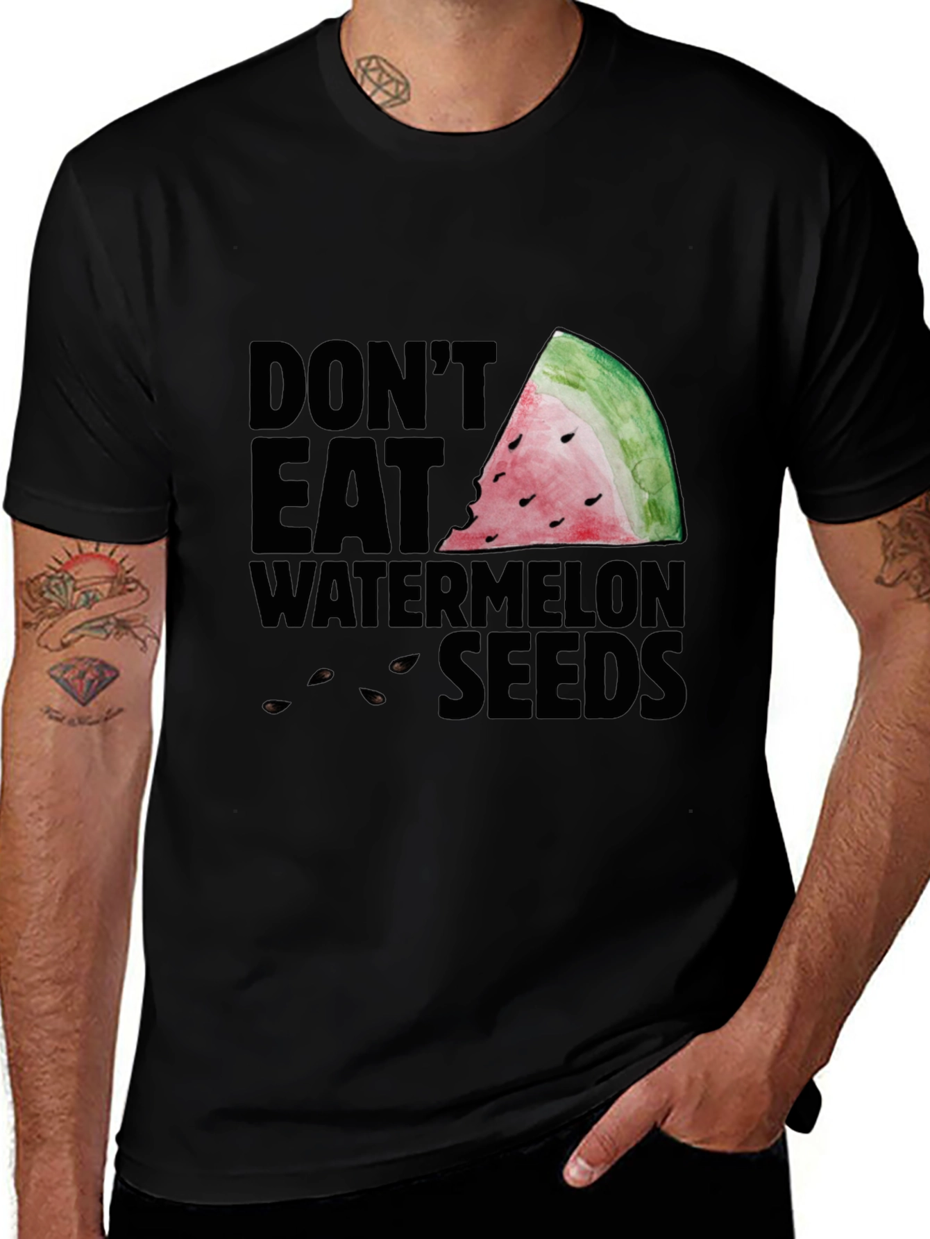 Variant 14 of Funny Don't Eat Watermelon Seeds Graphic Tee