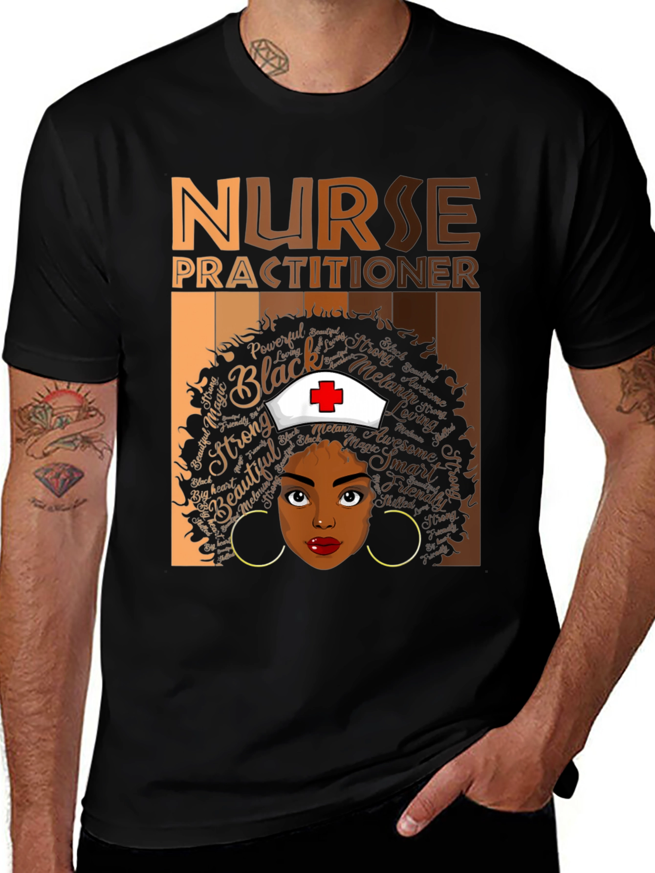Nurse Practitioner T-Shirt - Black Woman Design