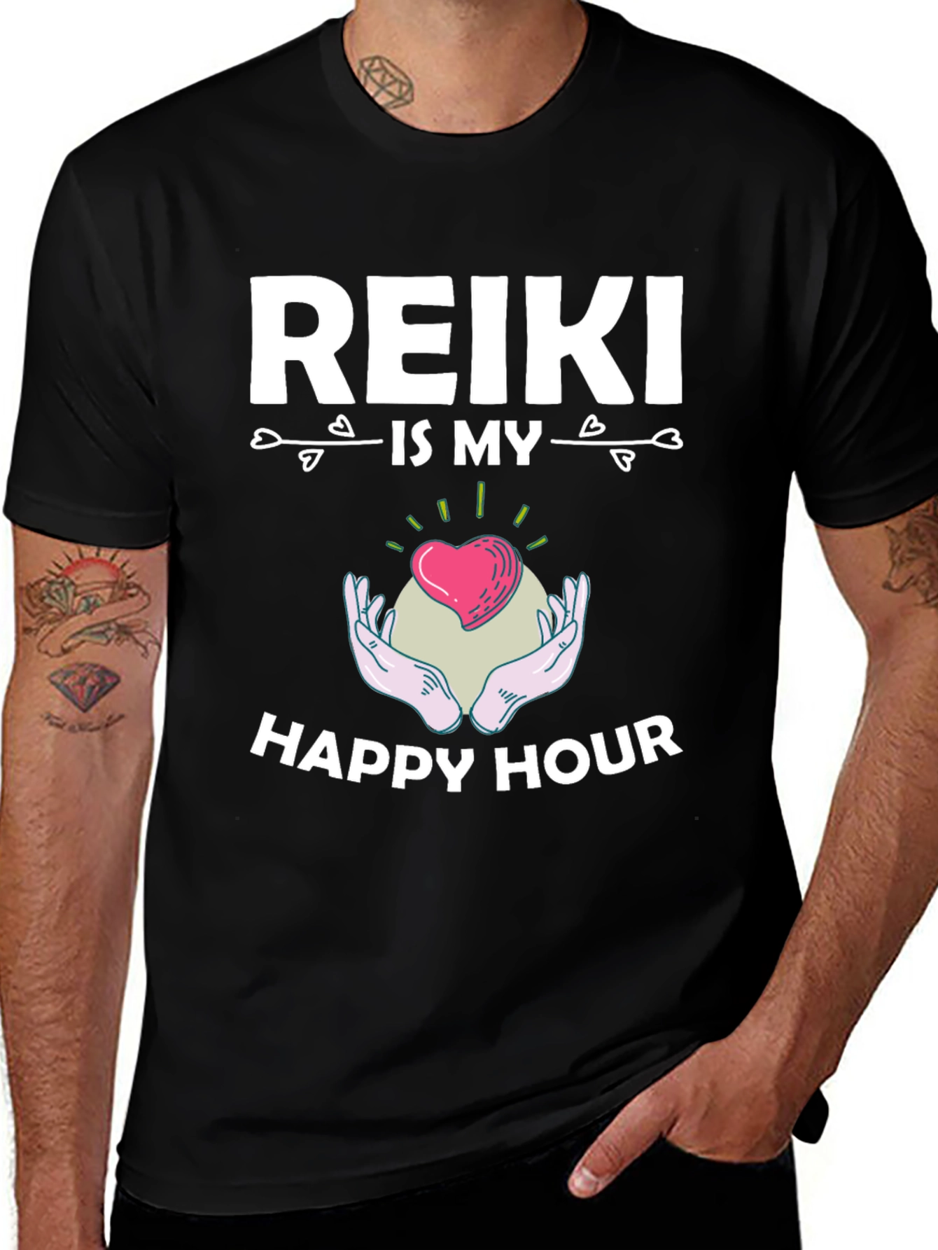 Black Reiki Is My Happy Hour T-Shirt main image