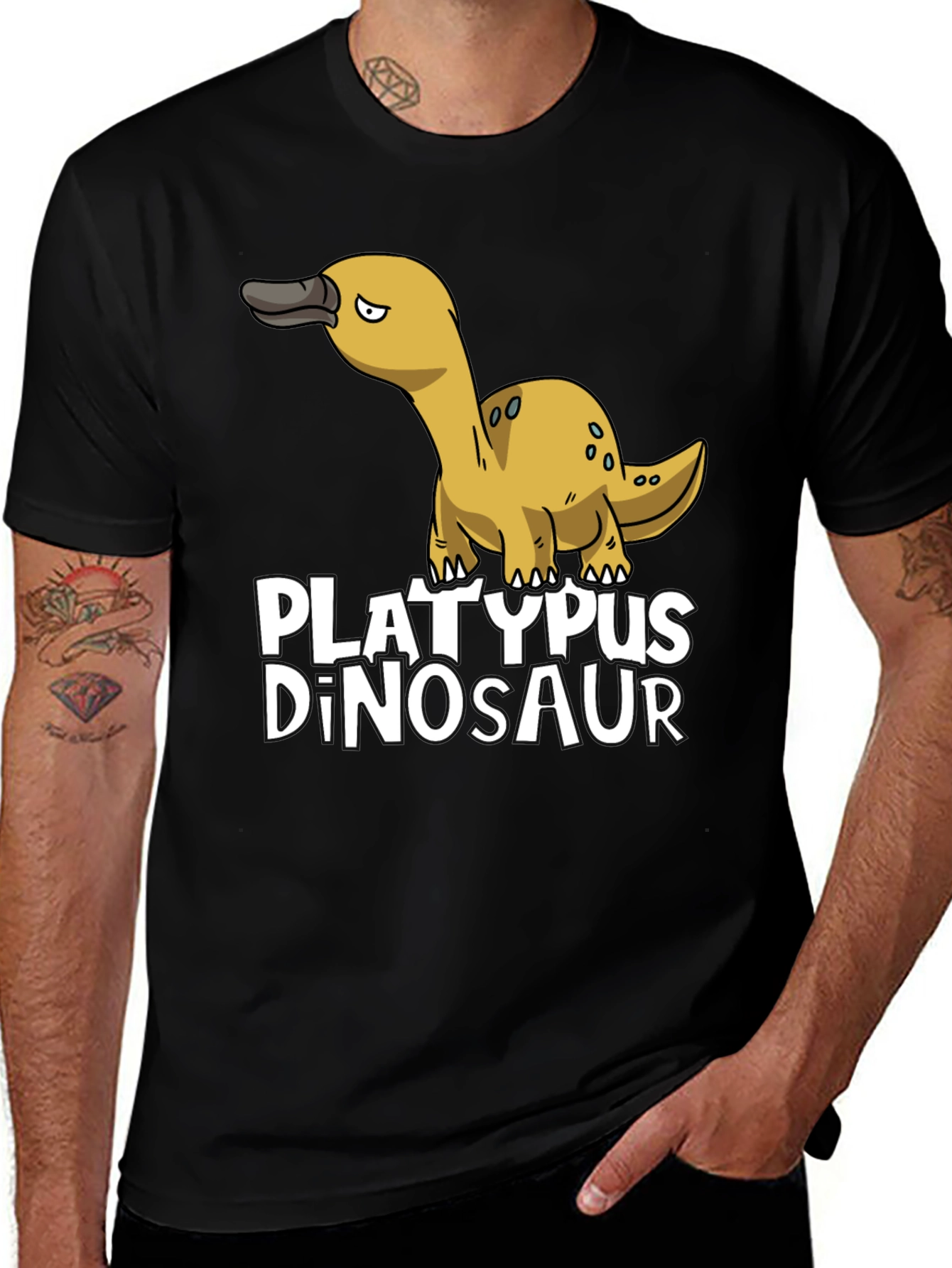 Variant 4 of Platypus Dinosaur Funny Graphic Tee