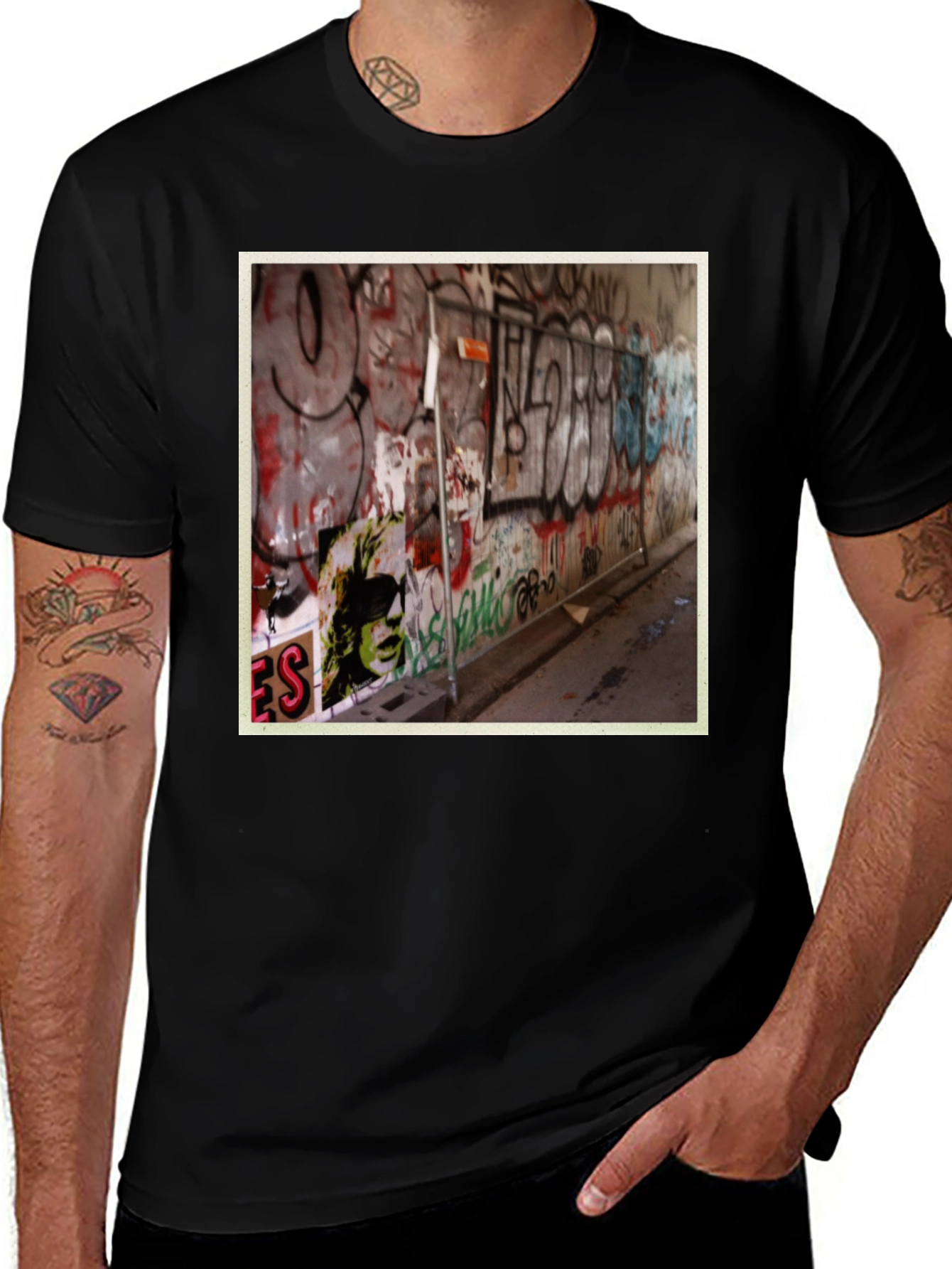 Variant 7 of Graffiti Art Print Black T-Shirt