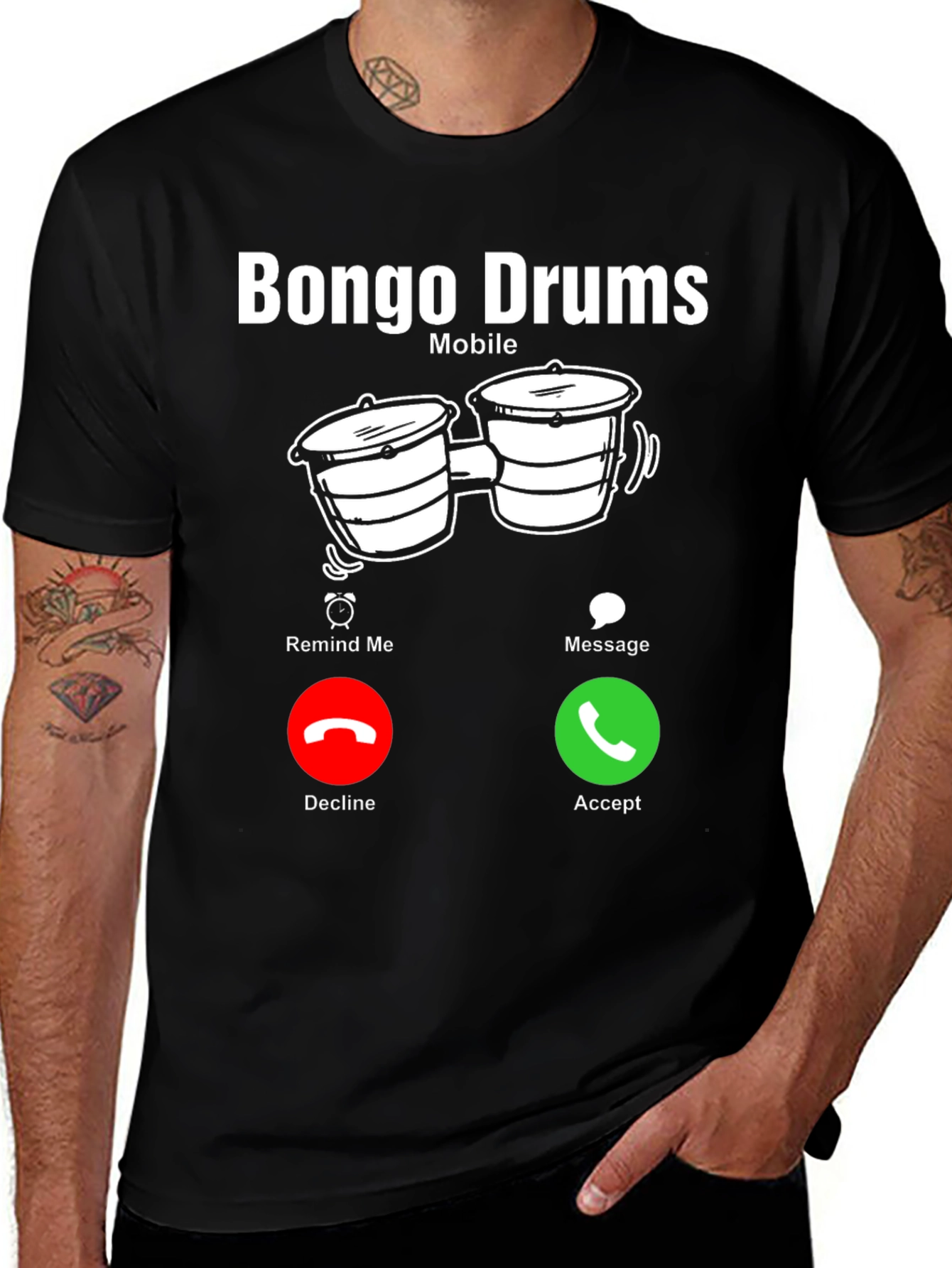 Variant 27 of Bongo Drums Mobile T-Shirt - Musician Calling!