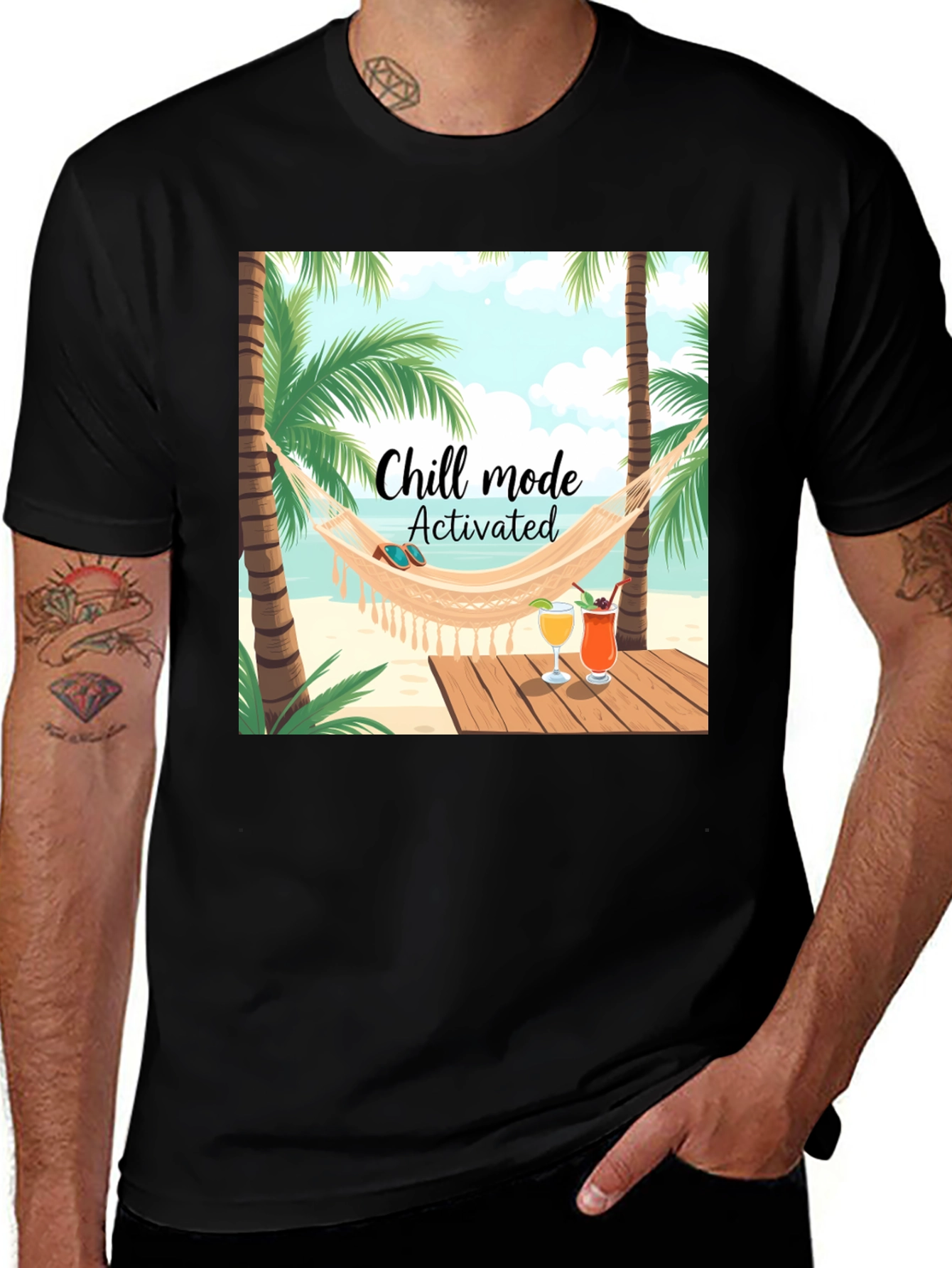Chill Mode Activated T-Shirt: Tropical Vacation Vibes