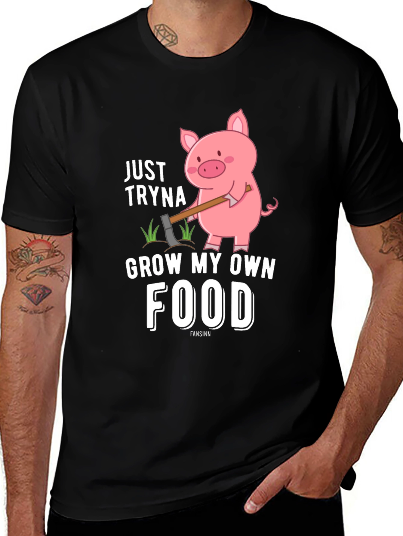 Variant 20 of Funny Pig Grow My Own Food T-Shirt