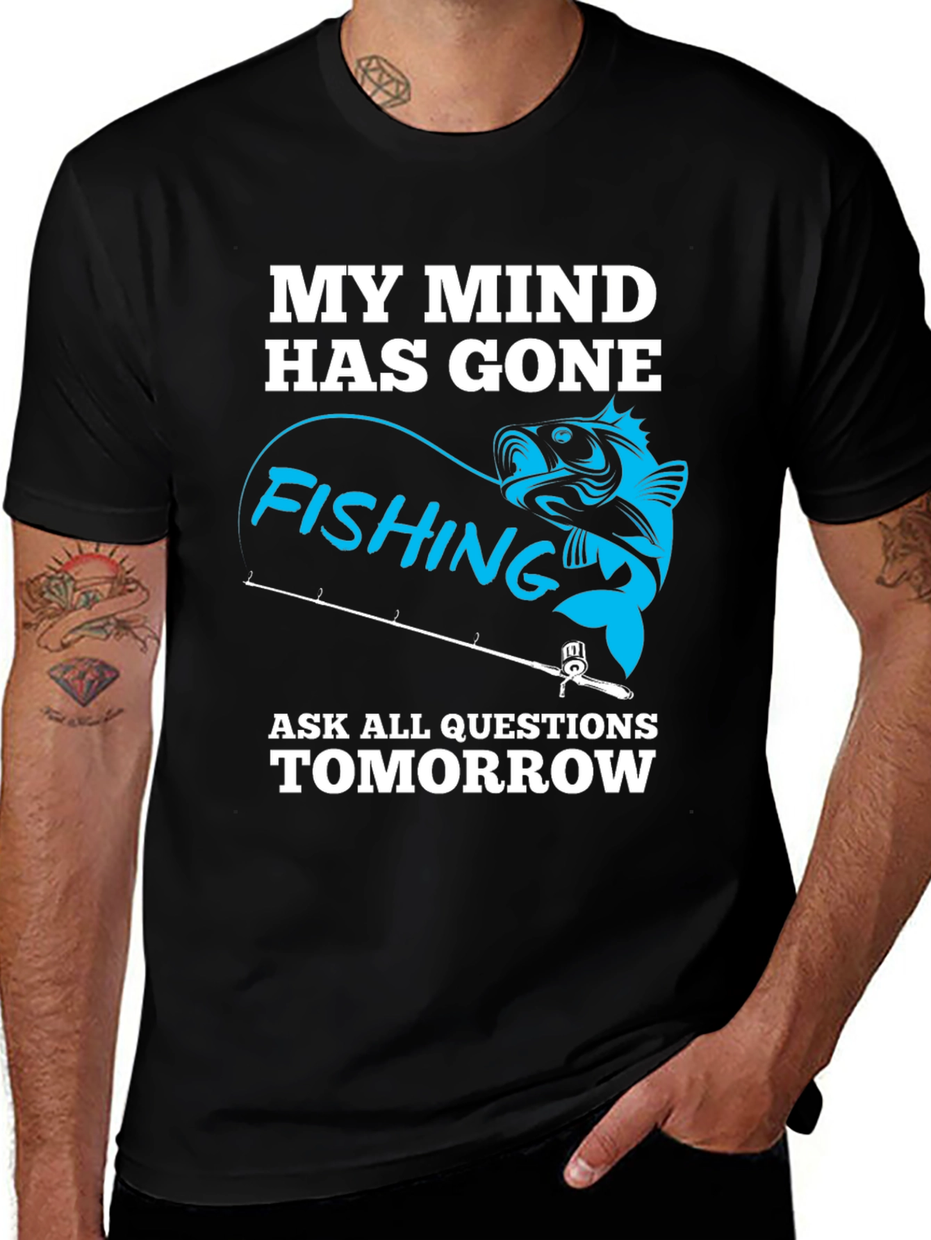 Variant 14 of Gone Fishing Graphic T-Shirt - Mens