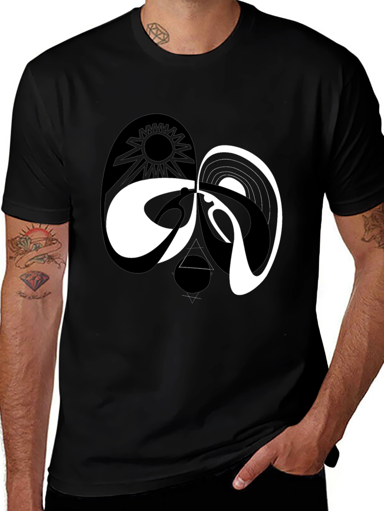 Variant 17 of Yin Yang Dark Side of the Moon Graphic Tee