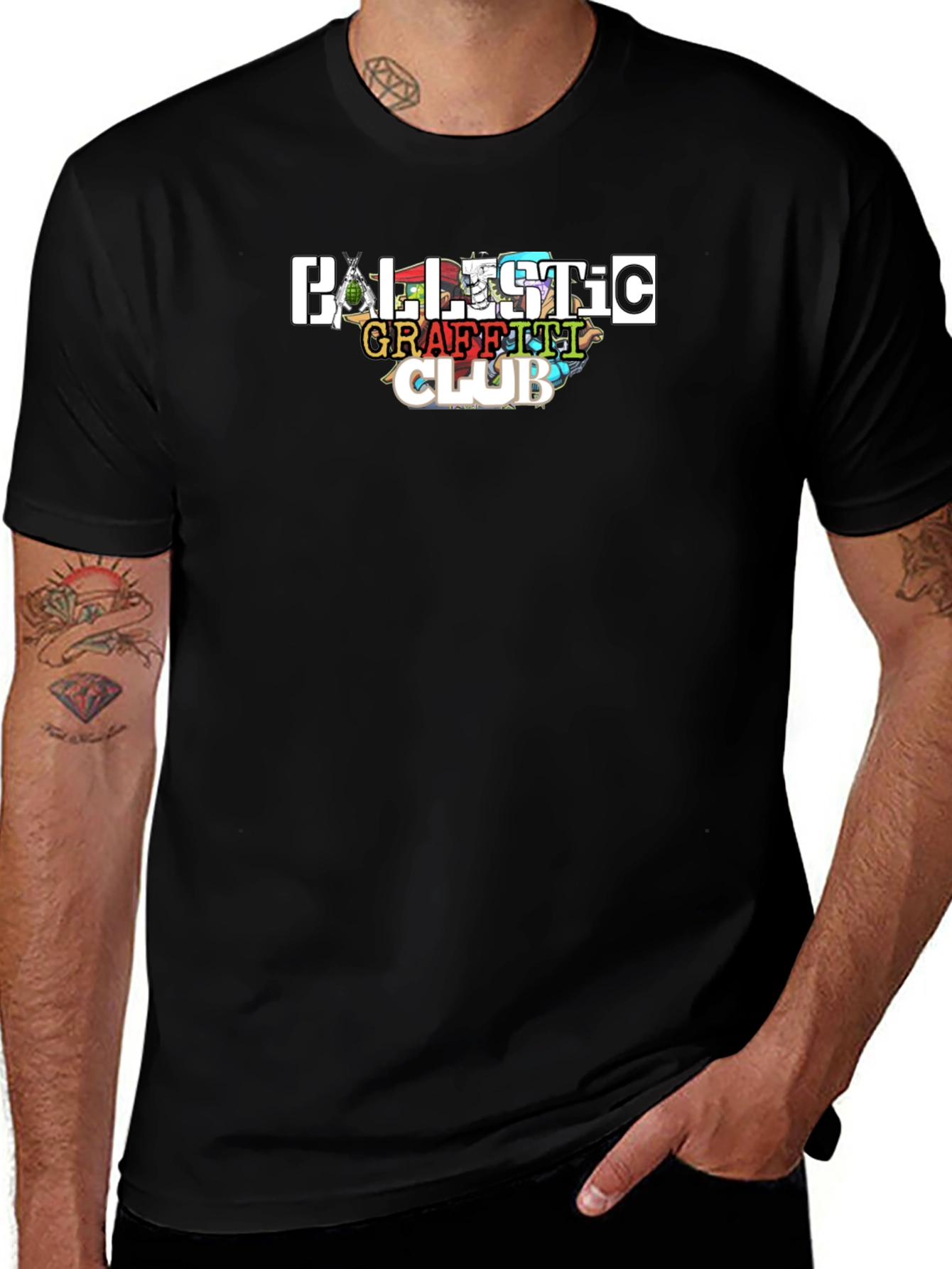 Variant 6 of Ballistic Graffiti Club Black T-Shirt