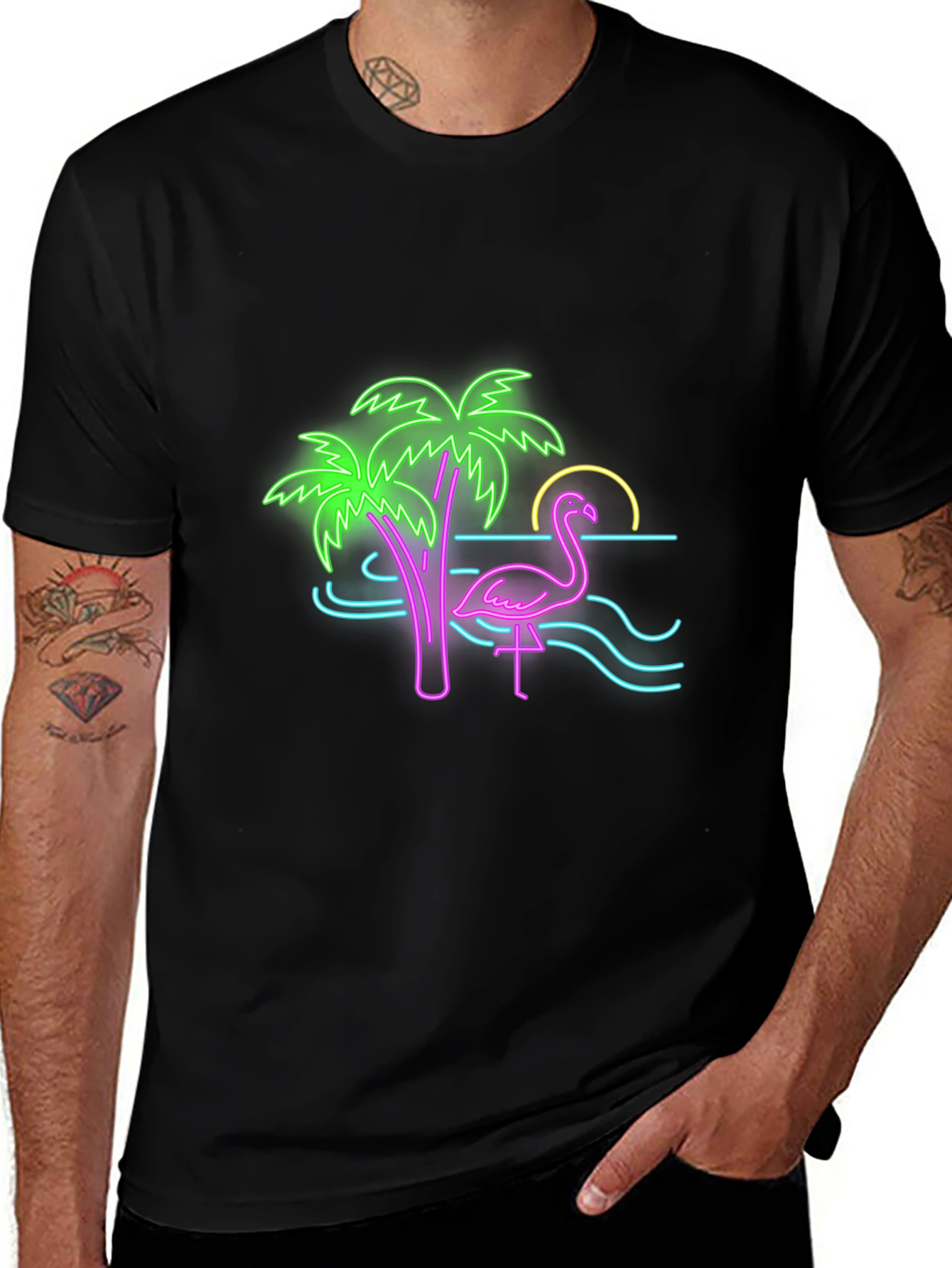 Variant 20 of Neon Flamingo Graphic T-Shirt