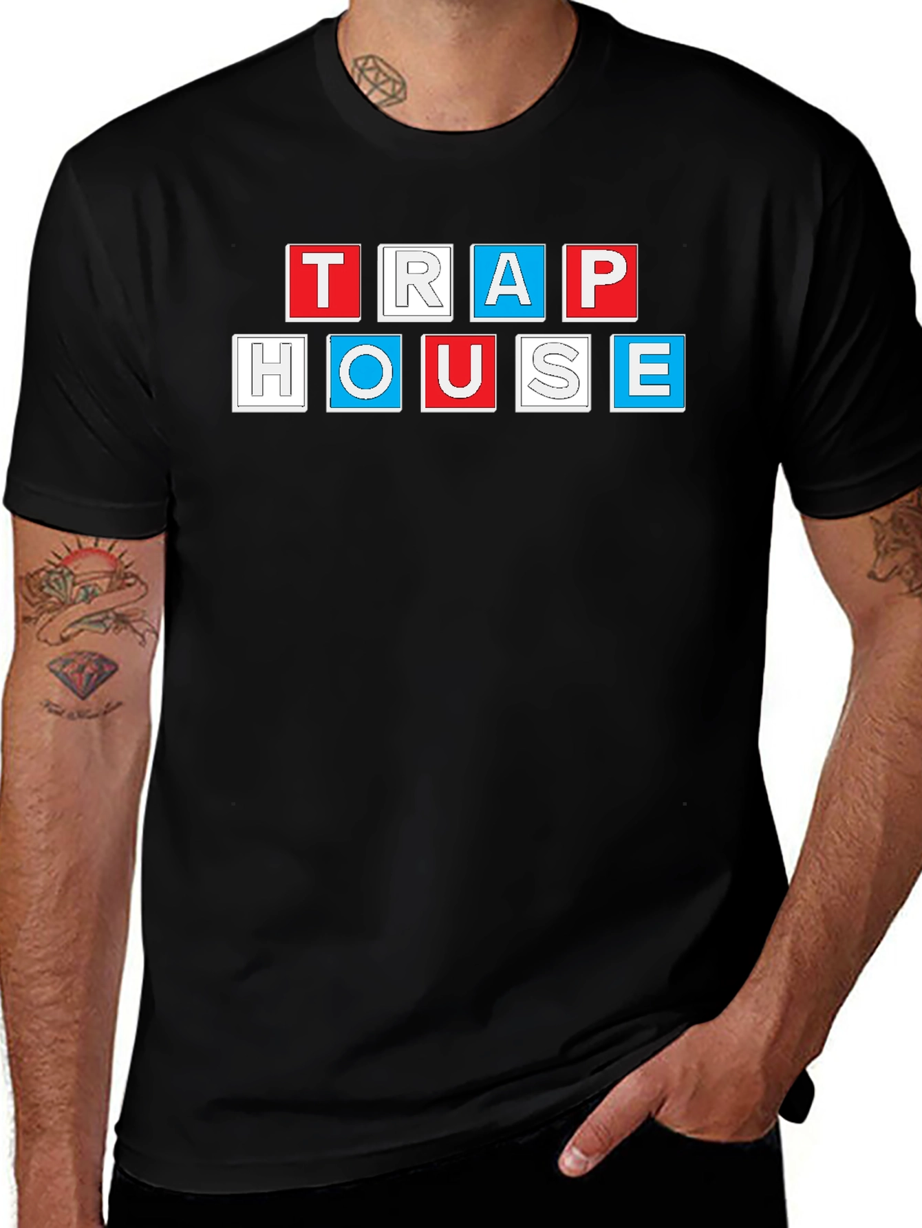Variant 25 of Trap House Graphic Tee - Trendy Urban Style