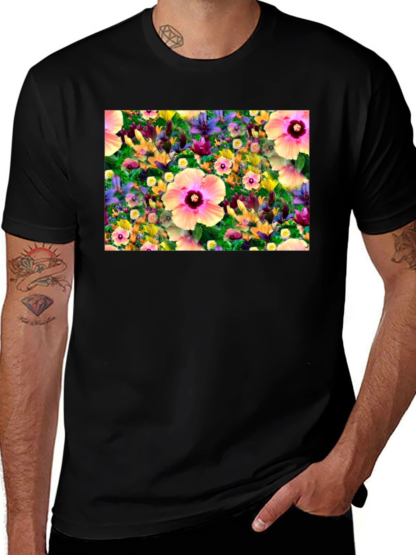 Variant 19 of Floral Print Crew Neck T-Shirt