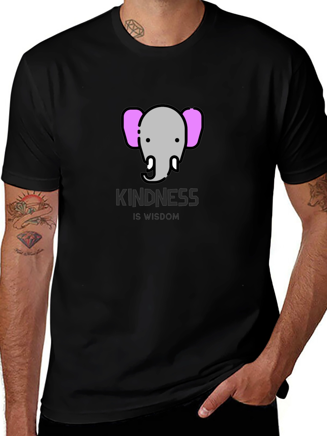 Variant 8 of Kindness is Wisdom Elephant Graphic Tee