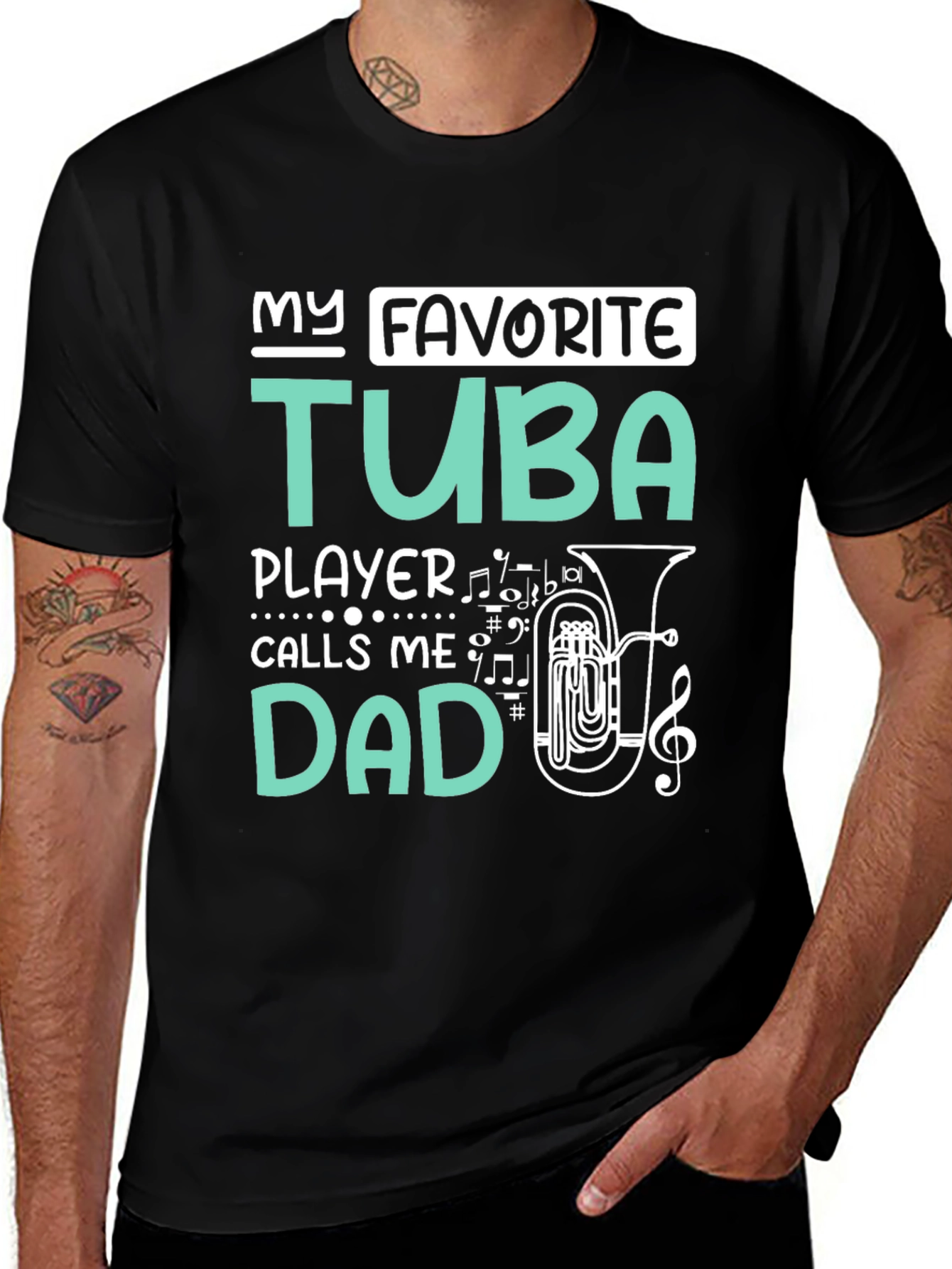 Variant 23 of Tuba Player Dad T-Shirt - Musician Father's Day Gift