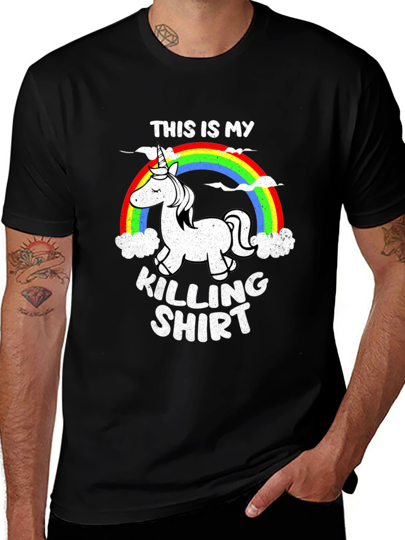 Variant 3 of Unicorn Killing Shirt - Funny Rainbow Tee