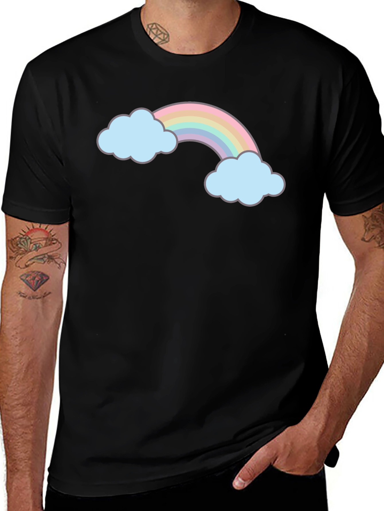 Variant 5 of Rainbow Cloud Graphic Tee - Fun Casual Shirt