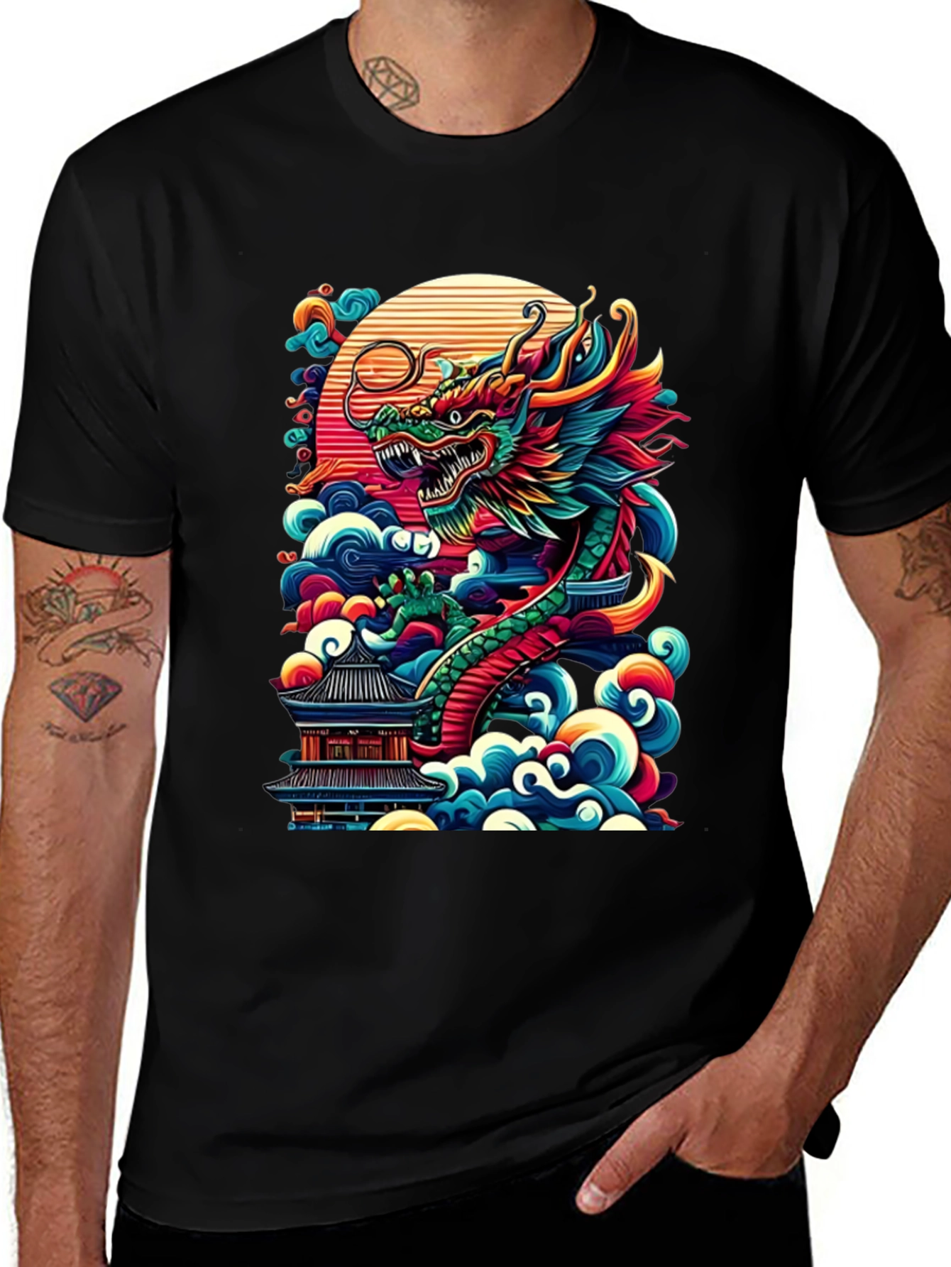 Variant 25 of Dragon Graphic Tee - Japanese Art Inspired Print