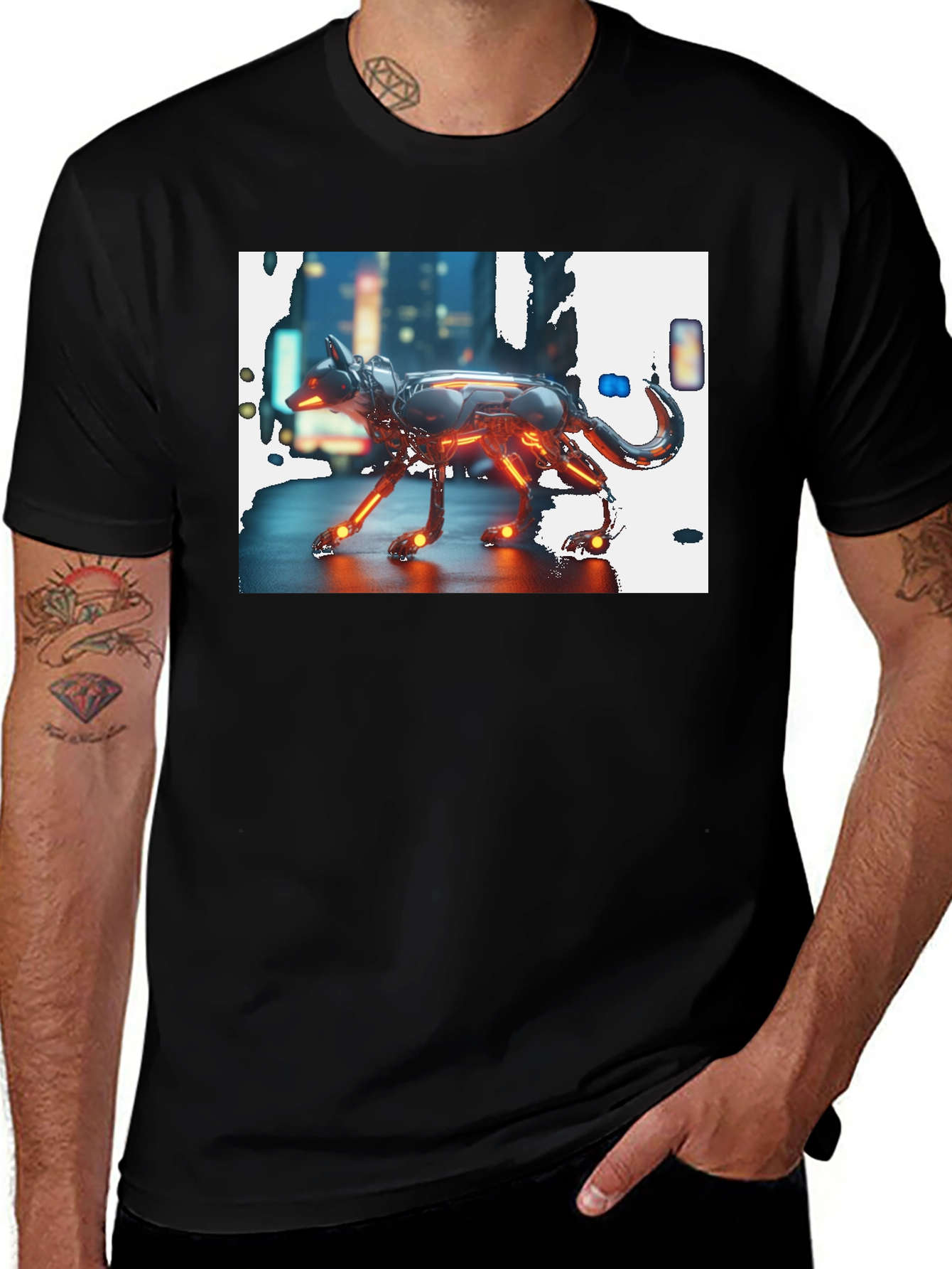 Variant 20 of Cyberpunk Dog T-Shirt - Futuristic Graphic Tee