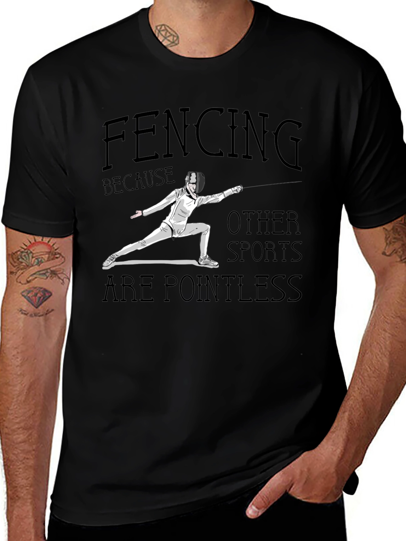 Variant 27 of Fencing Because Other Sports Are Pointless Black T-Shirt