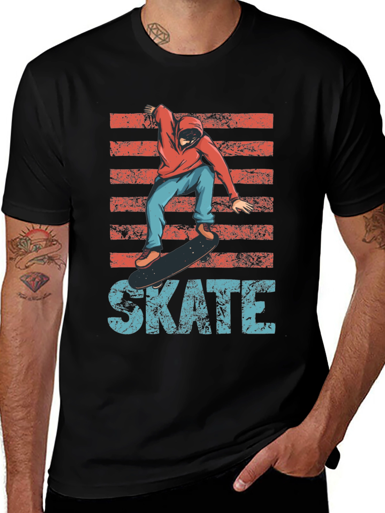 Variant 28 of Skate T-Shirt - Cool Skateboarder Graphic Tee
