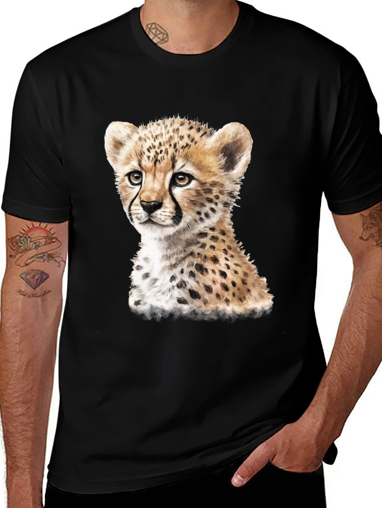 Variant 24 of Cheetah Cub T-Shirt - Black