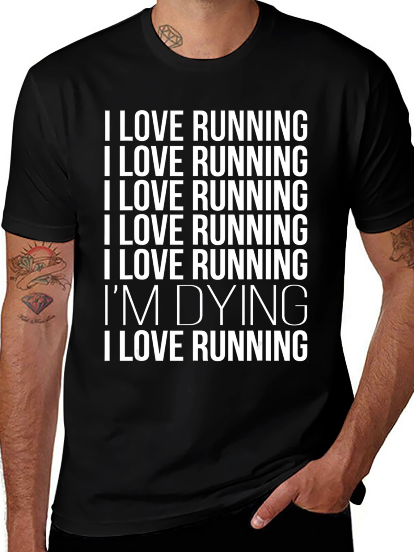 Funny Running T-Shirt - I Love Running I'm Dying