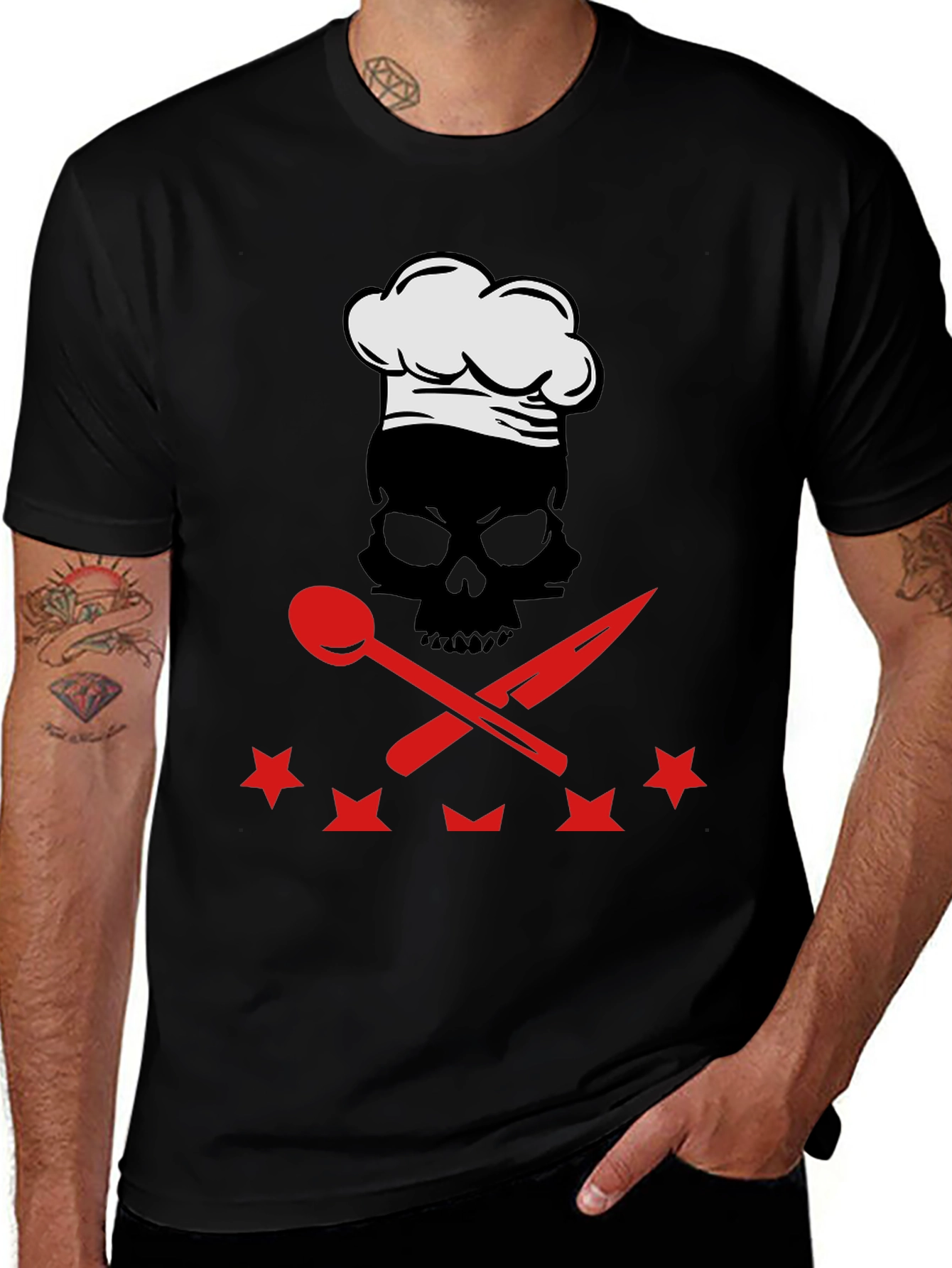 Variant 17 of Chef Skull T-Shirt - Culinary Master