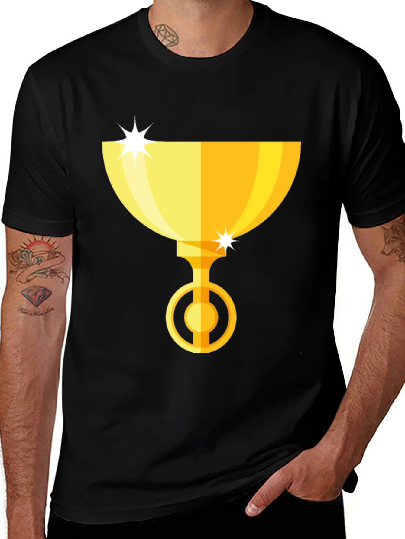 Gold Trophy Graphic Tee - Winner's Style!