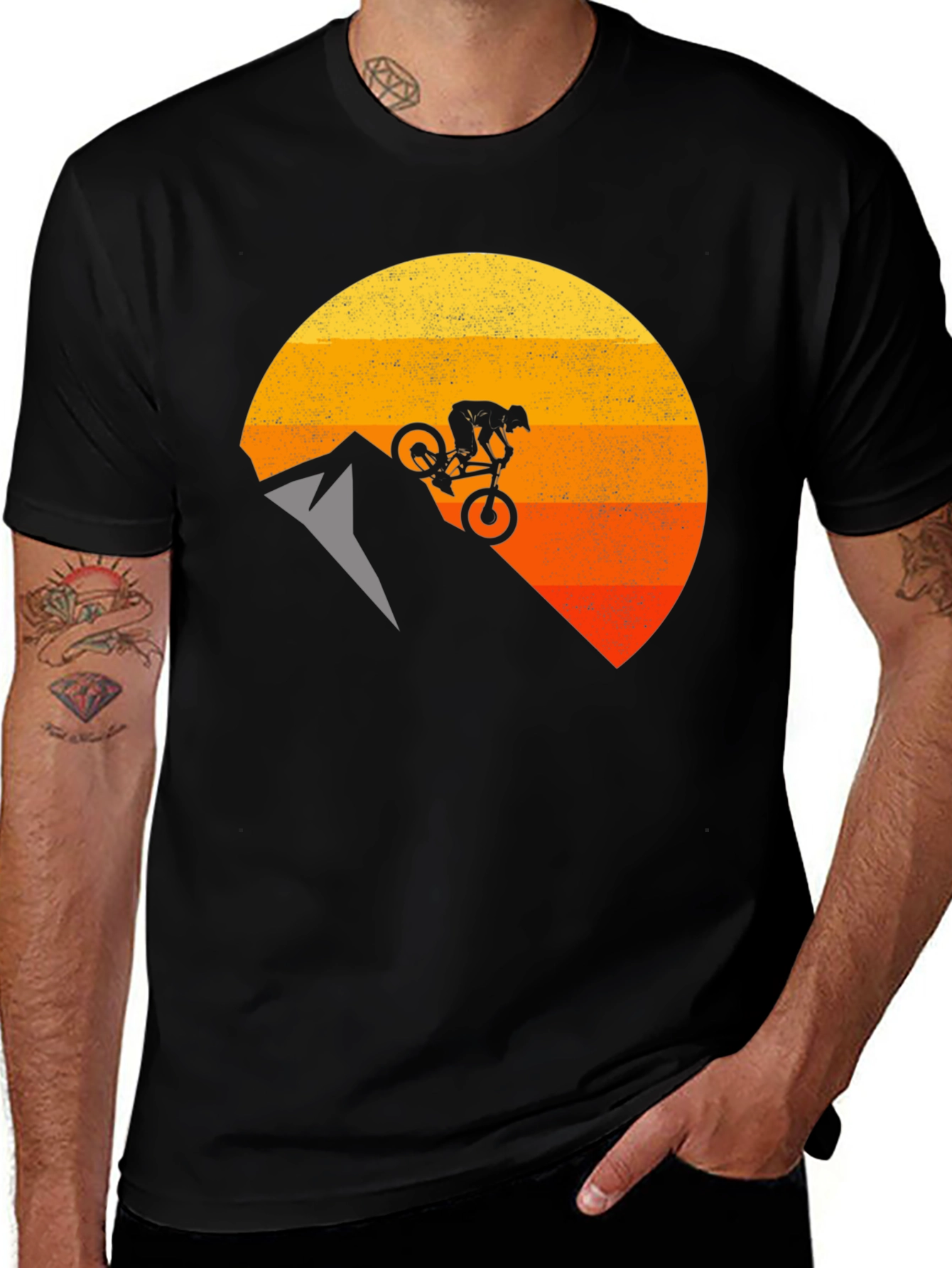 Variant 5 of Mountain Biker Sunset Graphic T-Shirt