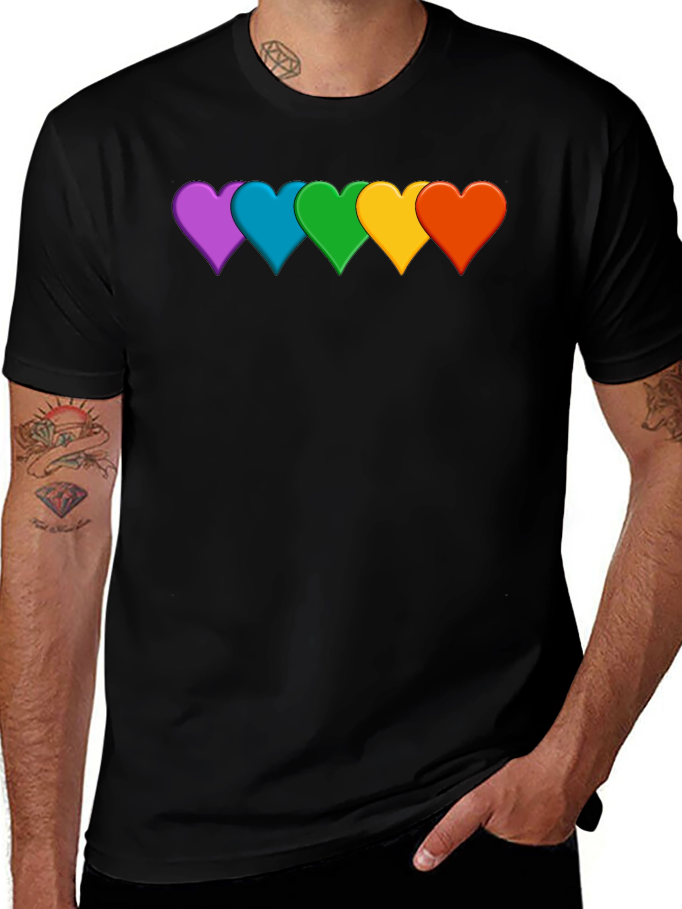 Variant 20 of Rainbow Heart Pride T-Shirt